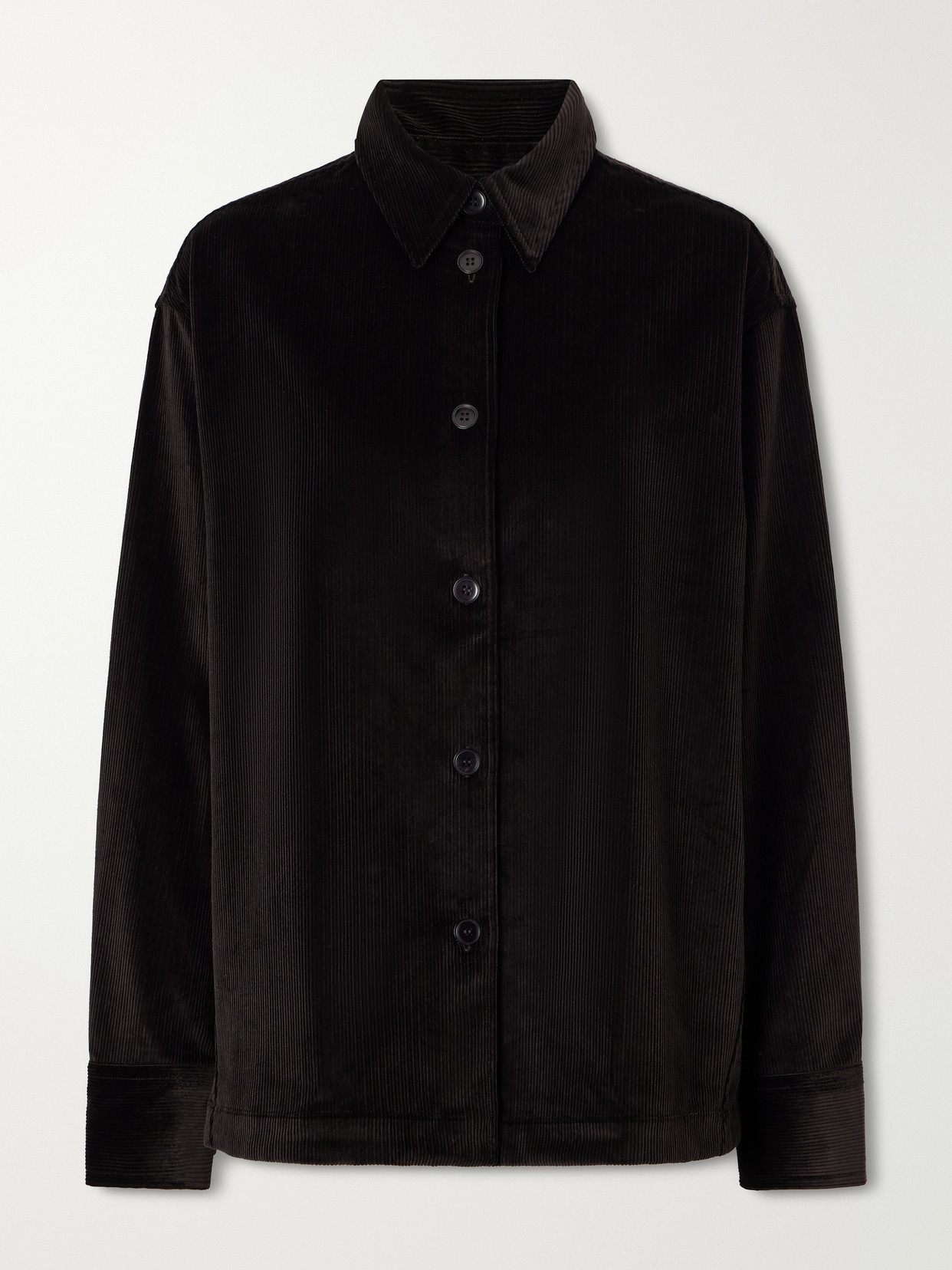 Studio Nicholson Santini Cotton-corduroy Shirt In Black