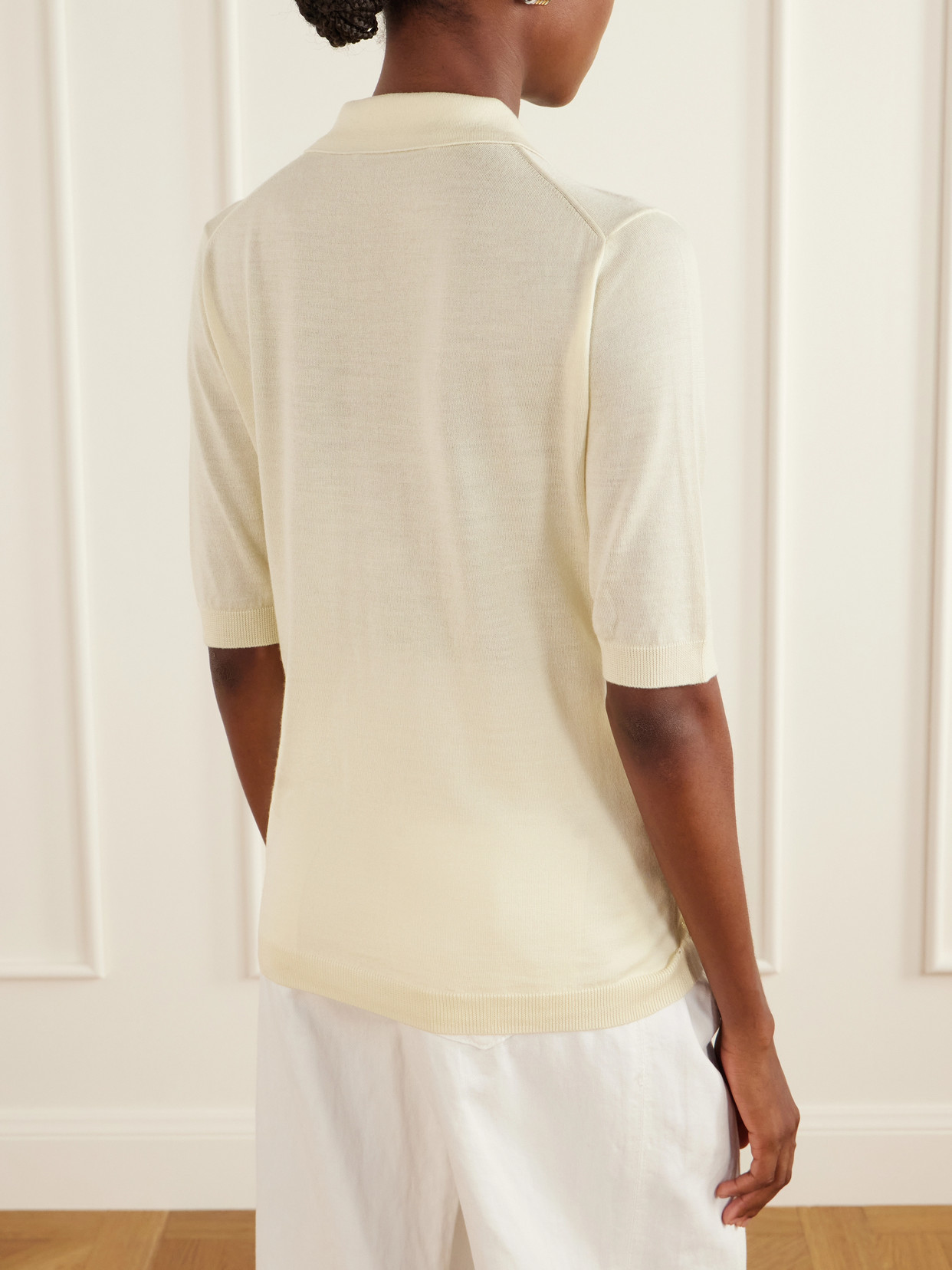 Merino Wool And Silk-Blend Polo Sweater