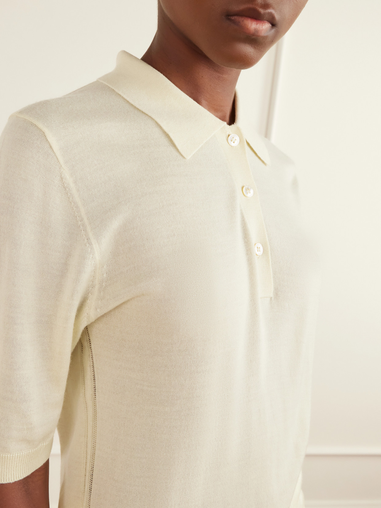 Merino Wool And Silk-Blend Polo Sweater