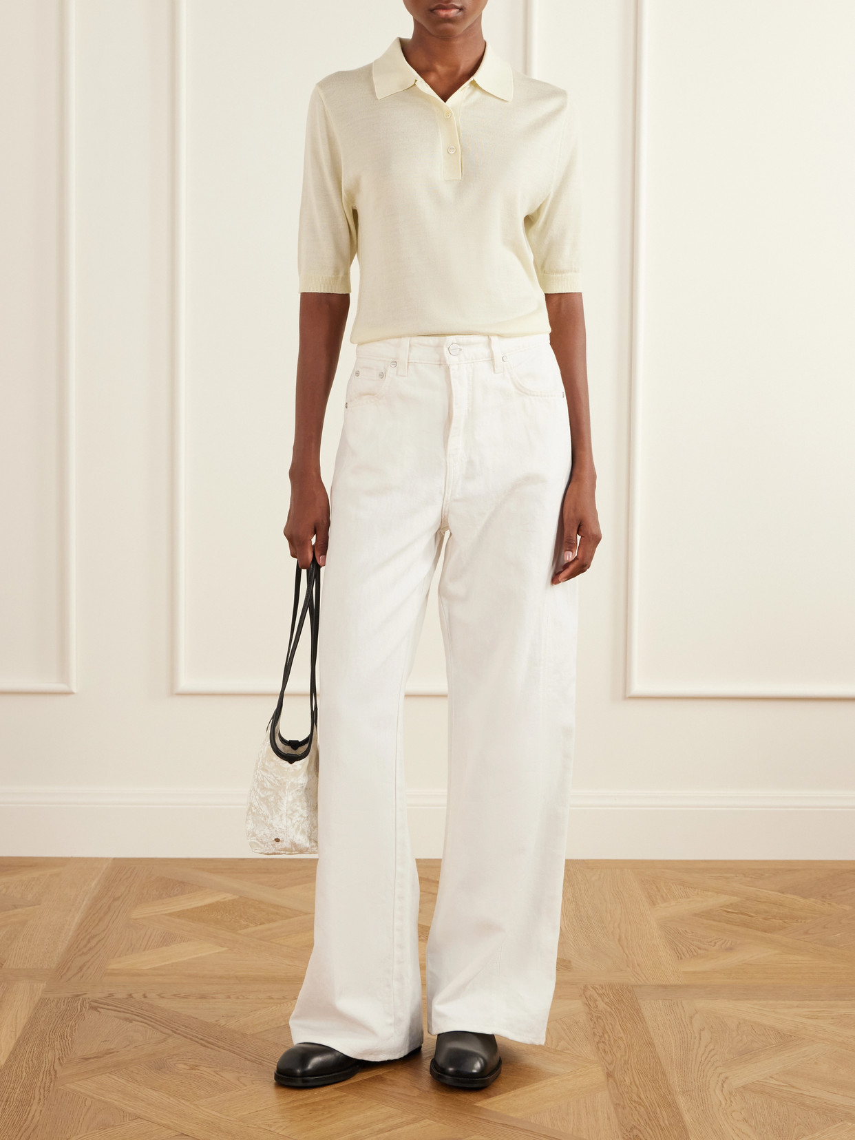 Merino Wool And Silk-Blend Polo Sweater