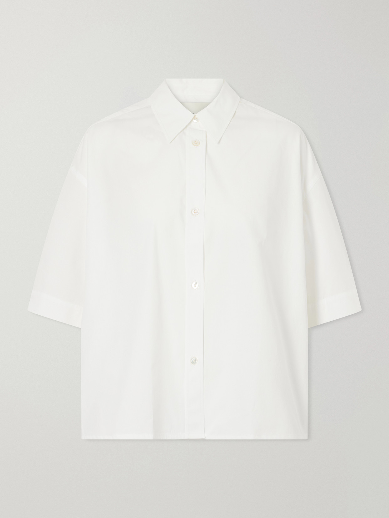 Studio Nicholson Toco Cotton-poplin Shirt In White