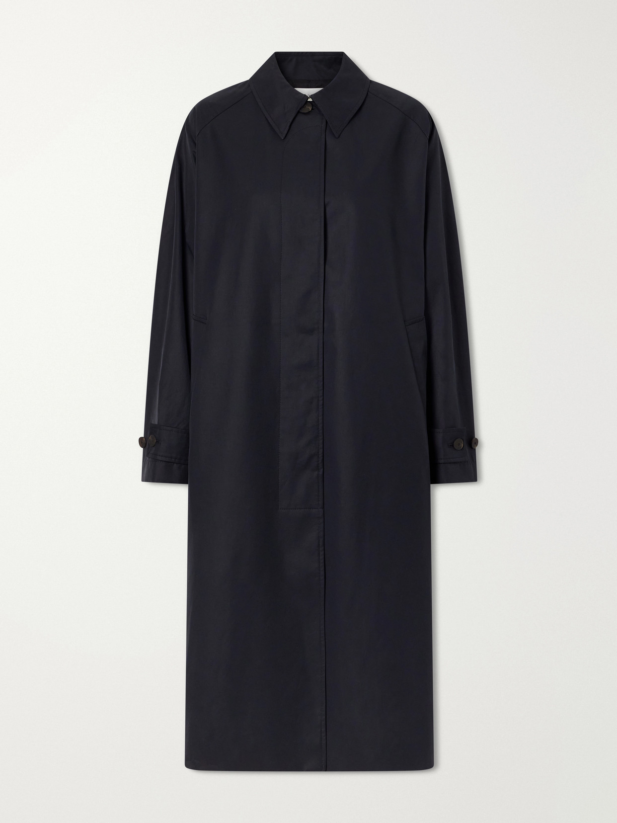 Studio Nicholson Holin Cotton-blend Trench Coat In Blue