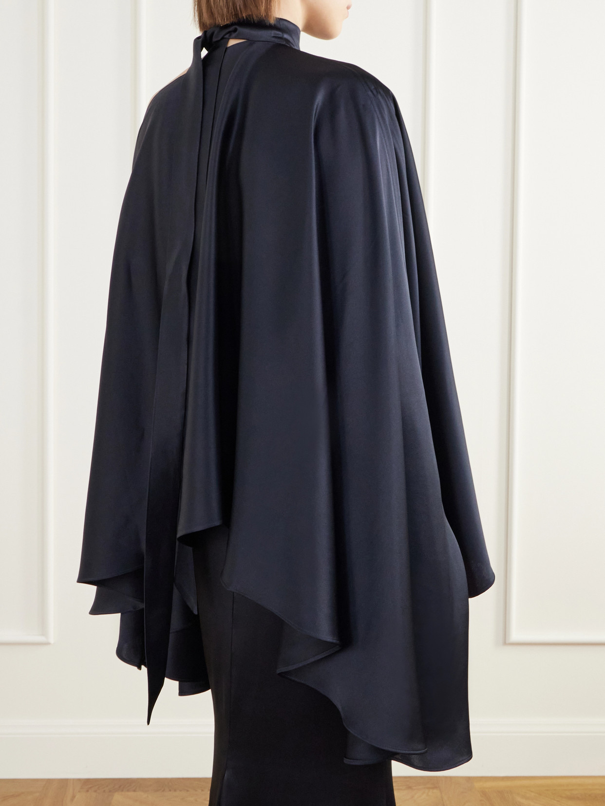 Brooks One-Shoulder Scarf-Detailed Blouse