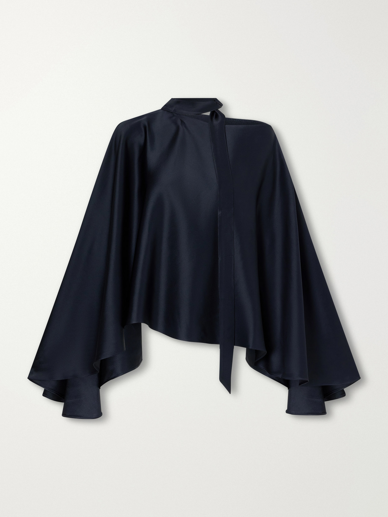 Brooks One-Shoulder Scarf-Detailed Blouse