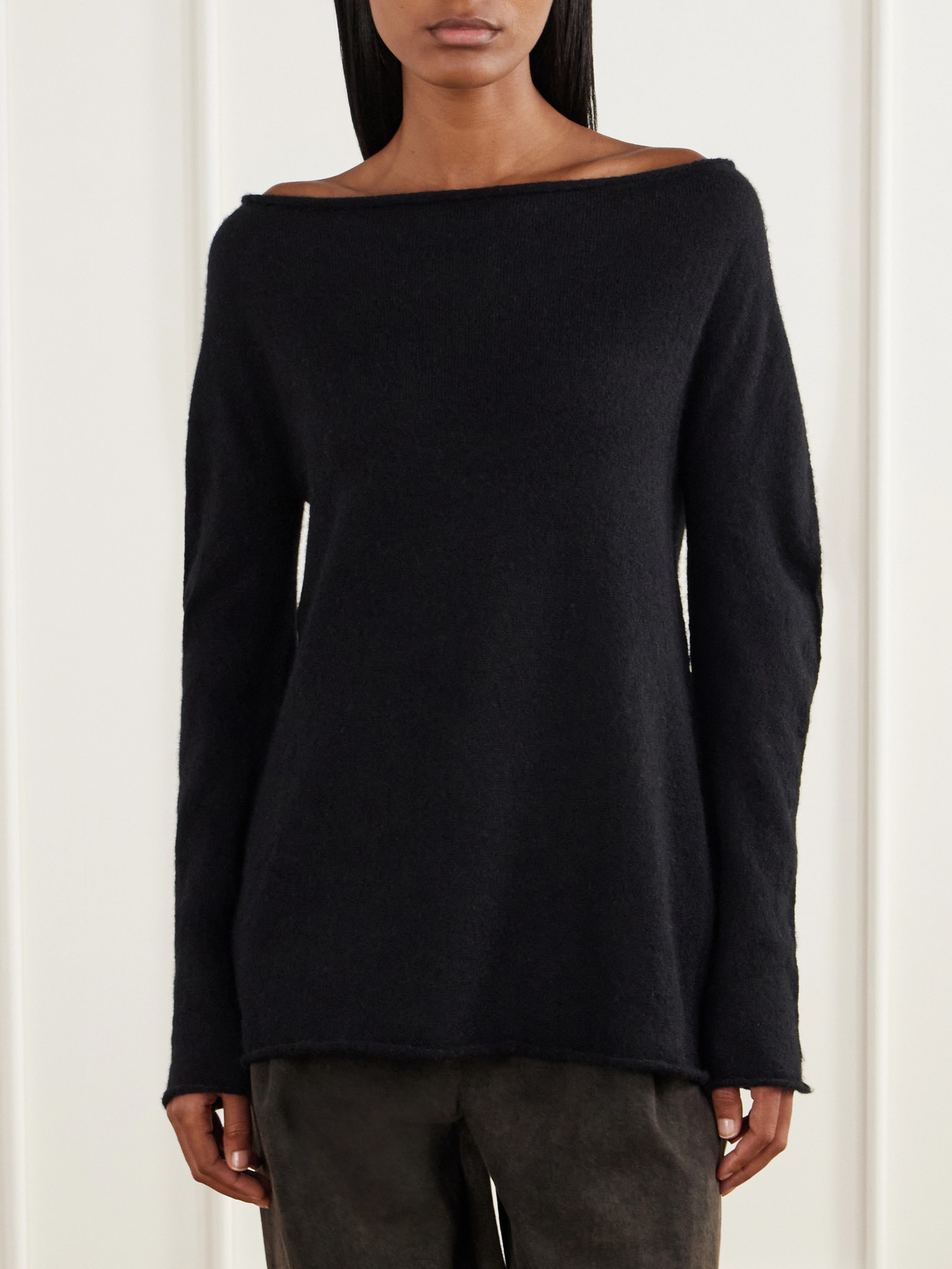 Off-The-Shoulder Wool-Blend Sweater