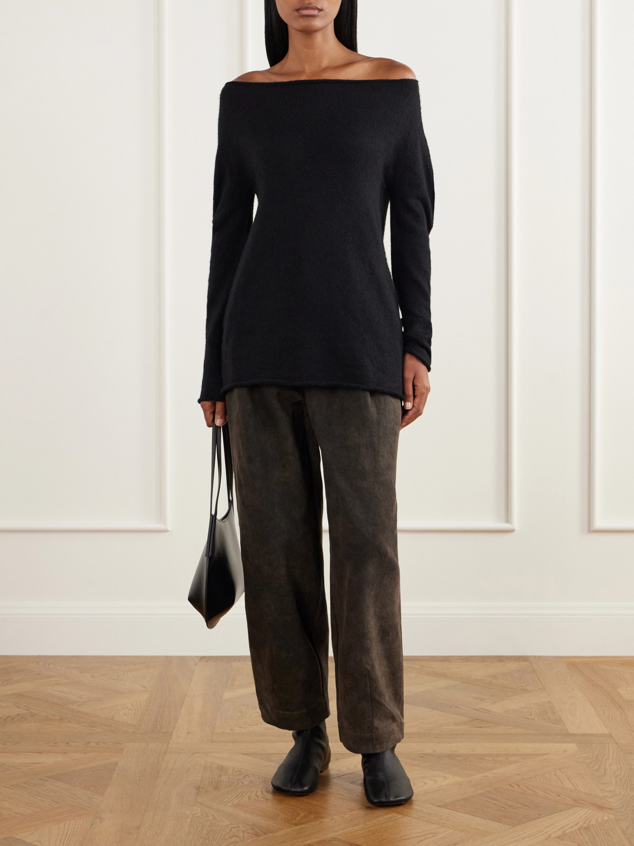 Off-The-Shoulder Wool-Blend Sweater