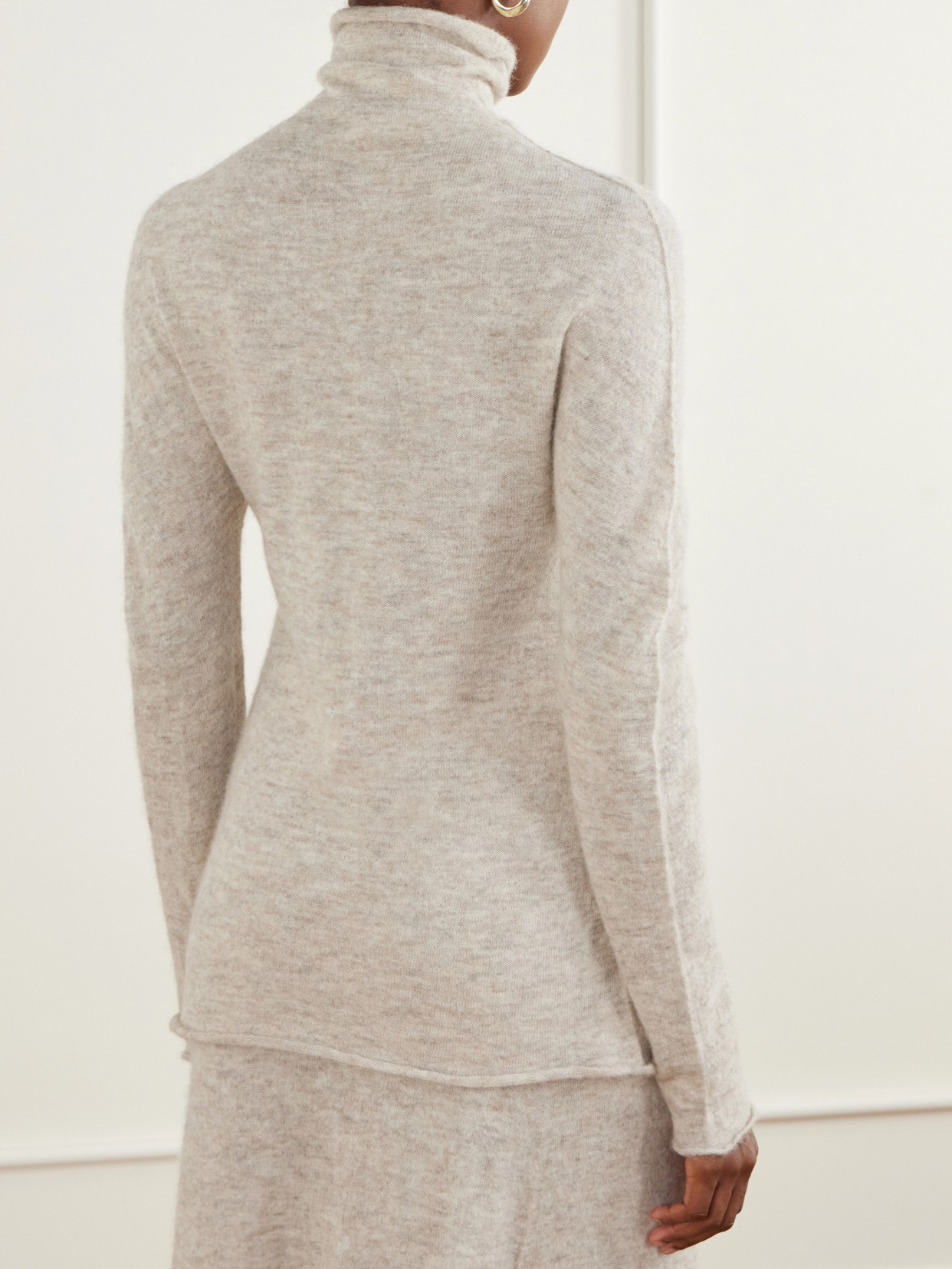 Bottle Funnel Alpaca Wool-Blend Turtleneck Sweater