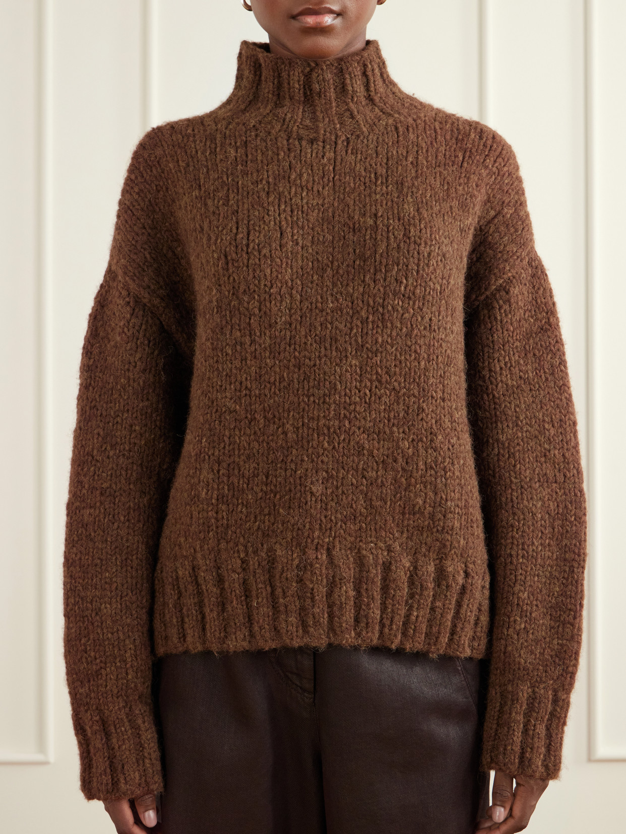 Alpaca, Merino Wool And Cotton-Blend Turtleneck Sweater