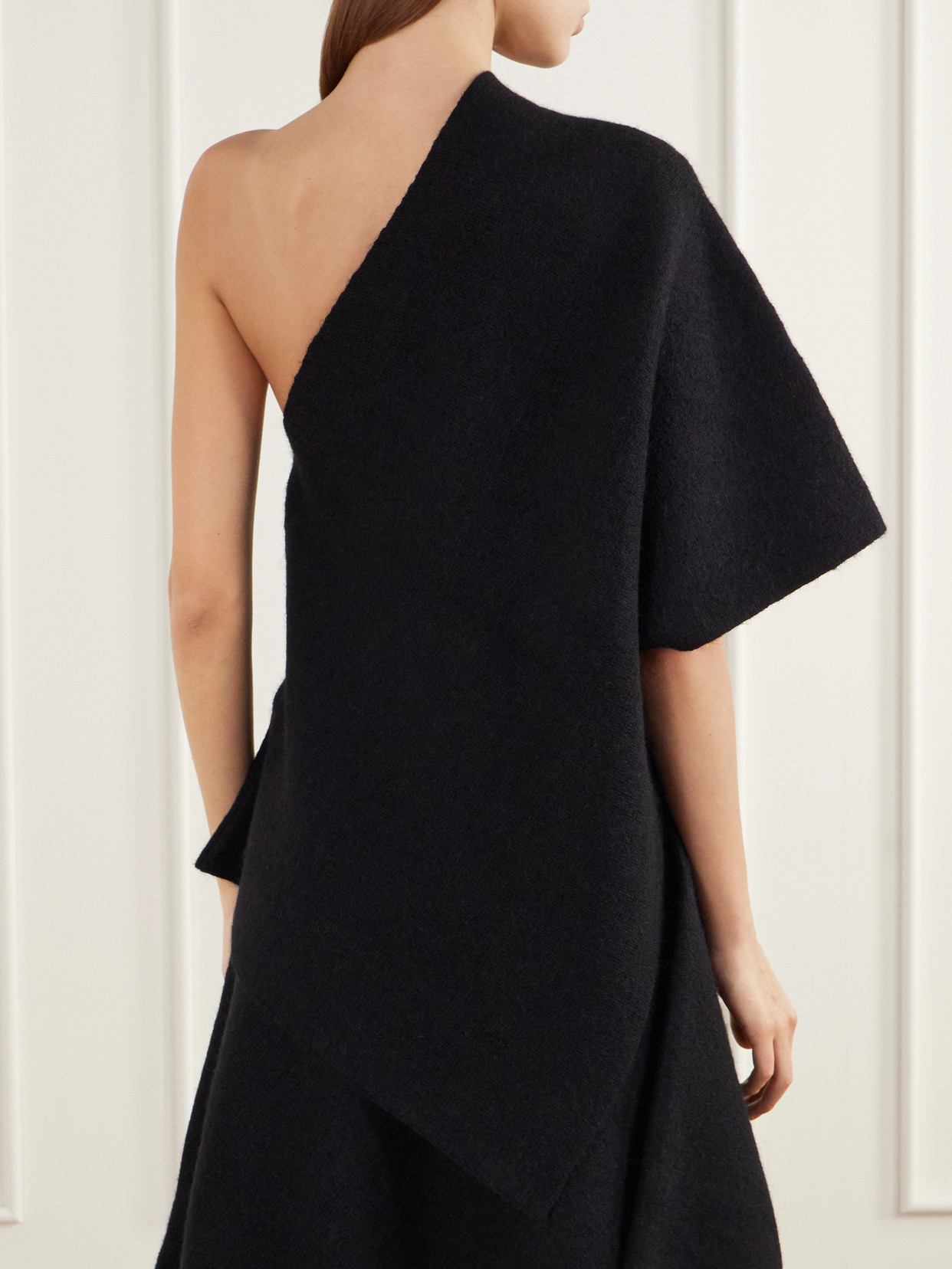 Manta One-Shoulder Asymmetric Merino Wool, Alpaca And Cotton-Blend Blouse