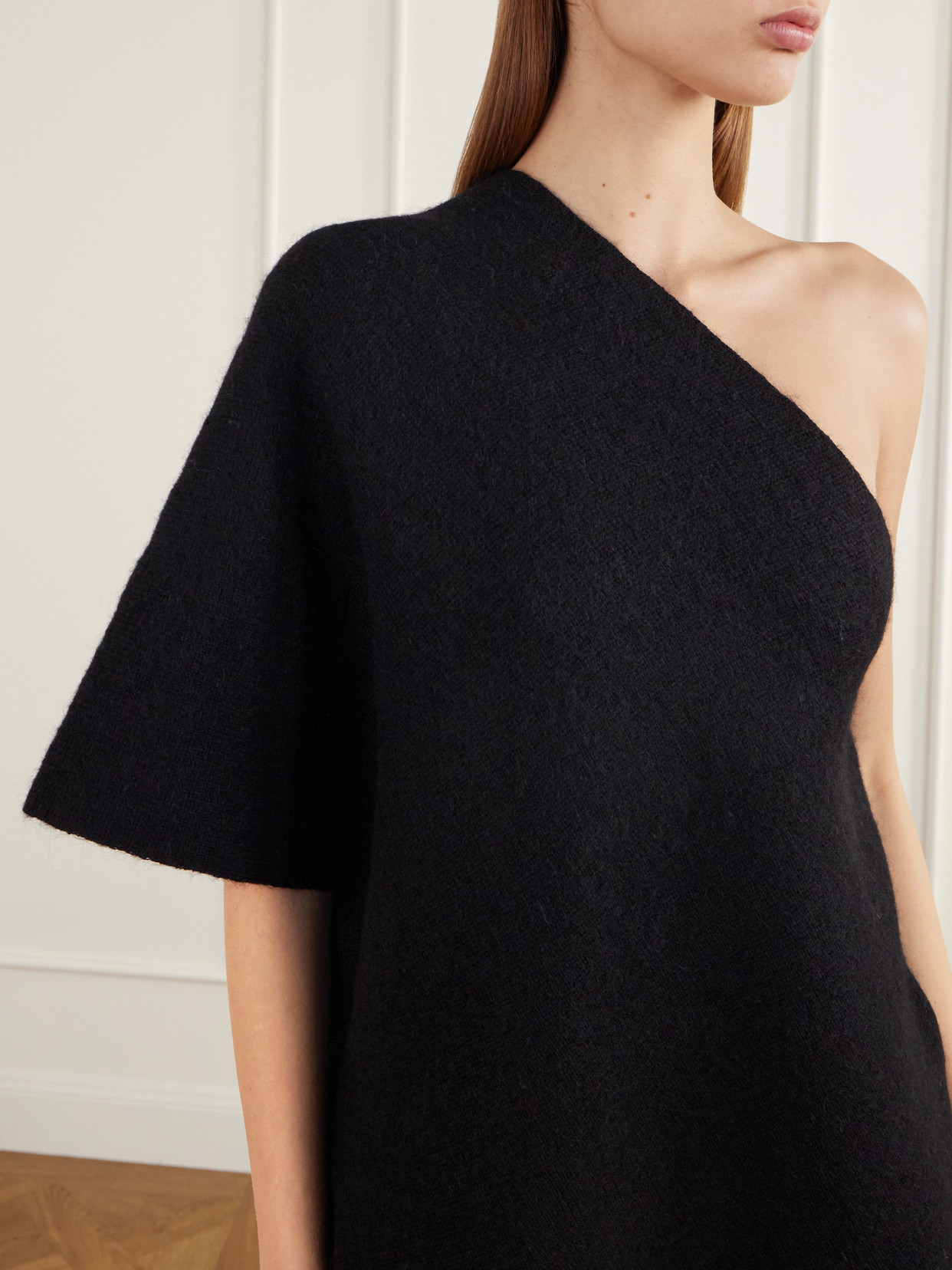 Manta One-Shoulder Asymmetric Merino Wool, Alpaca And Cotton-Blend Blouse