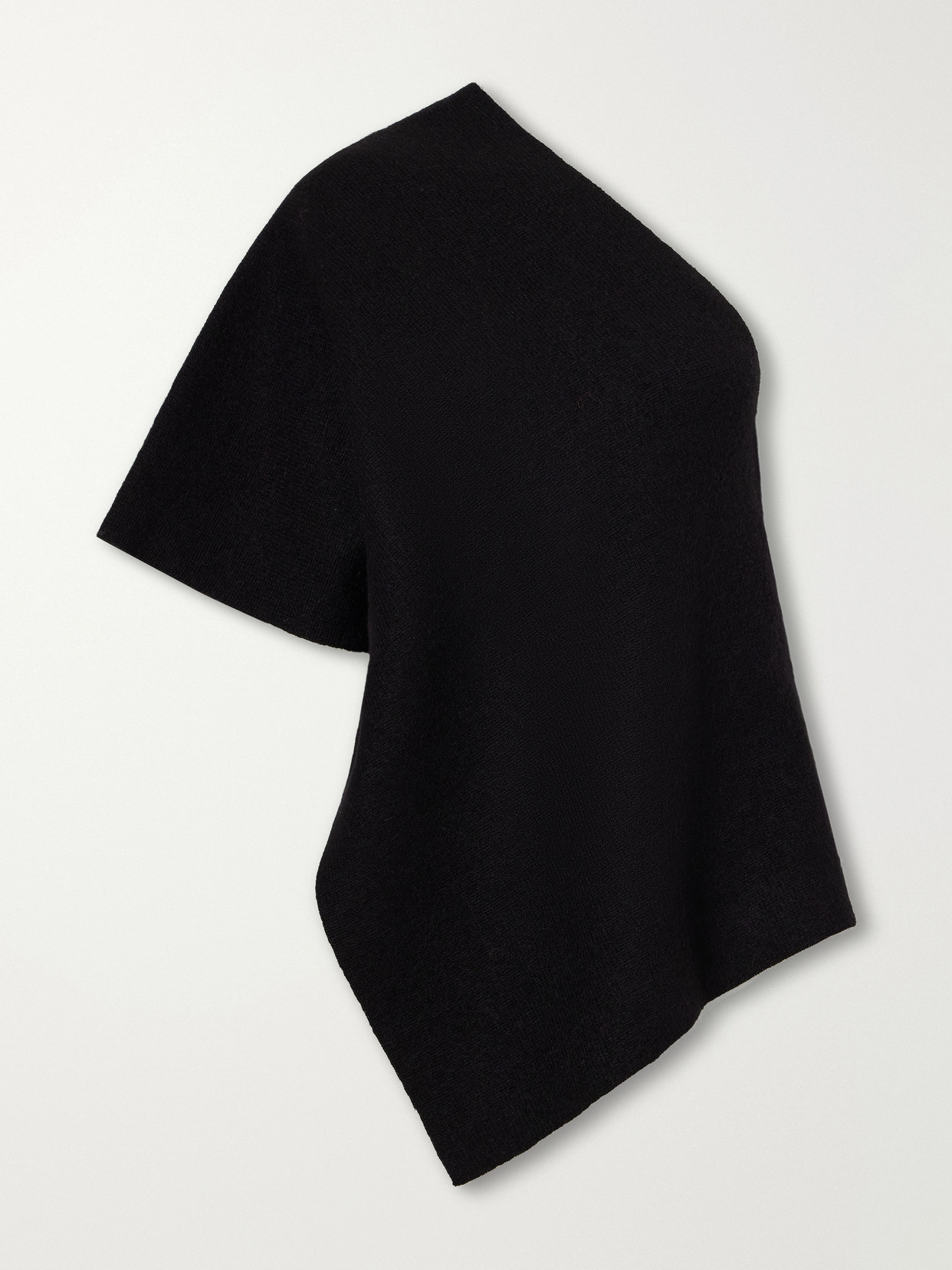 Manta One-Shoulder Asymmetric Merino Wool, Alpaca And Cotton-Blend Blouse