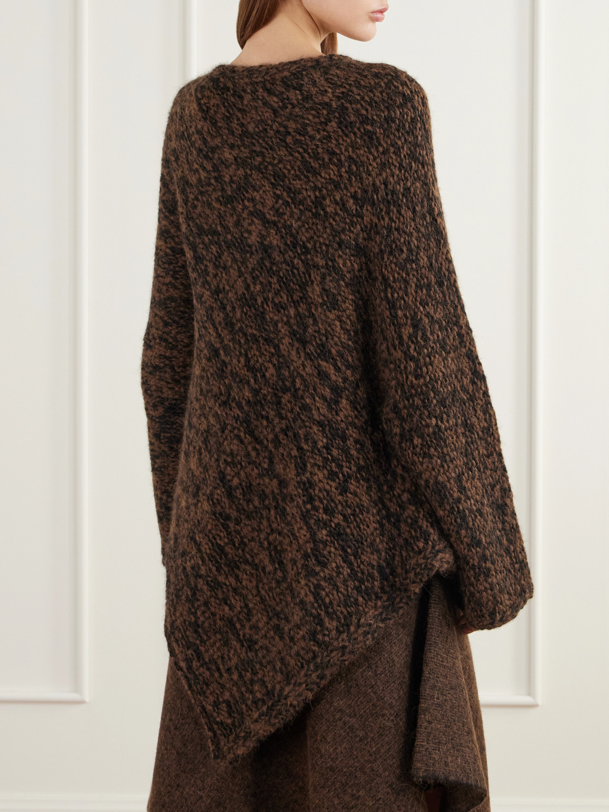 Manta Asymmetrical Alpaca, Pima Cotton And Merino Wool-Blend Sweater