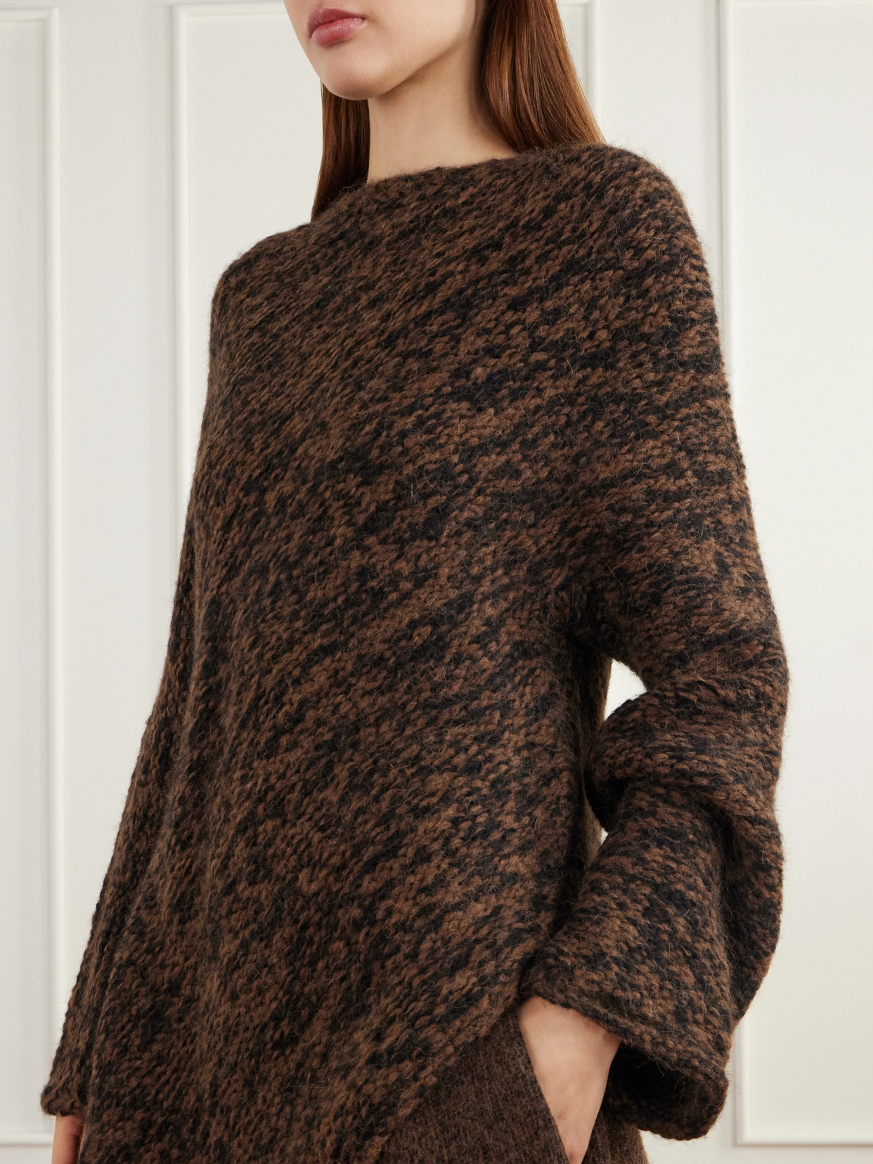 Manta Asymmetrical Alpaca, Pima Cotton And Merino Wool-Blend Sweater