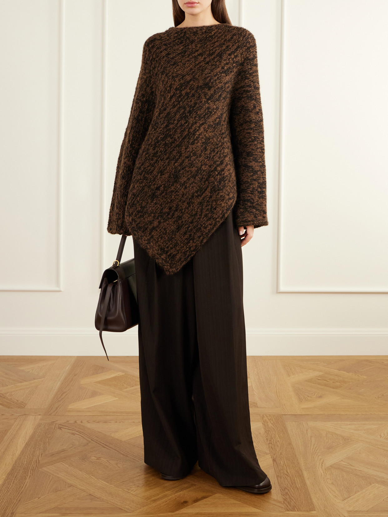 Manta Asymmetrical Alpaca, Pima Cotton And Merino Wool-Blend Sweater