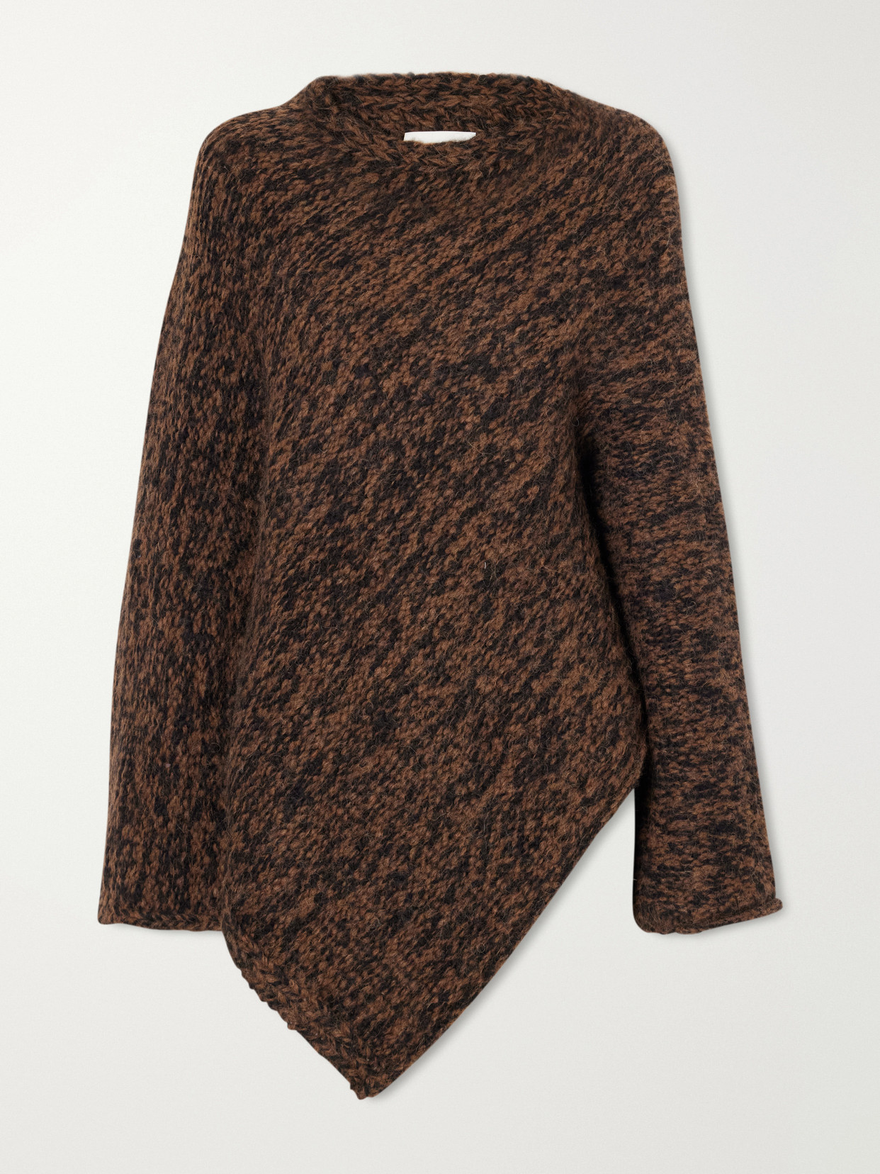 Lauren Manoogian Manta Asymmetrical Alpaca, Pima Cotton And Merino Wool-blend Sweater In Brown