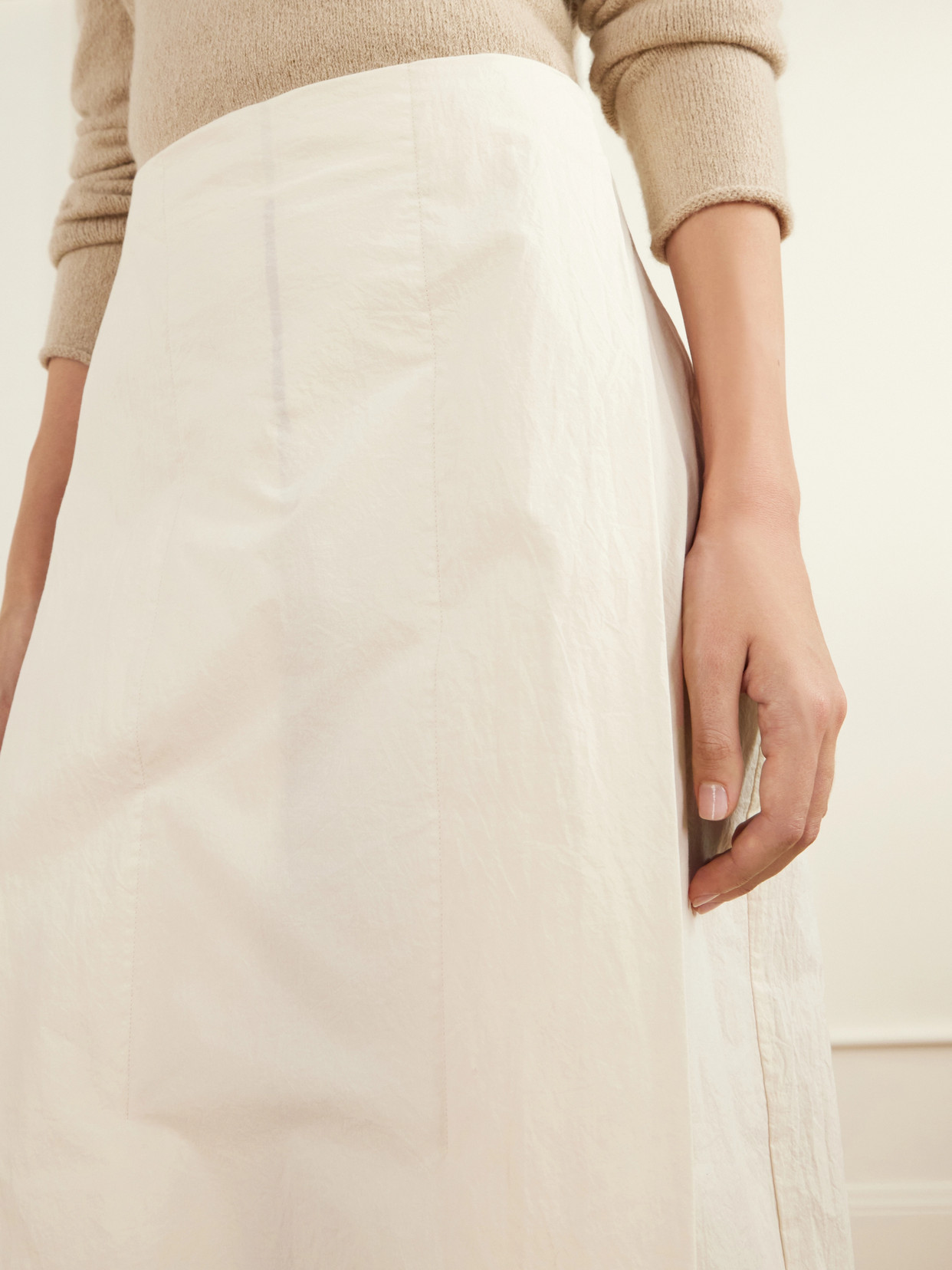 Dado Pleated Cotton-Seersucker Midi