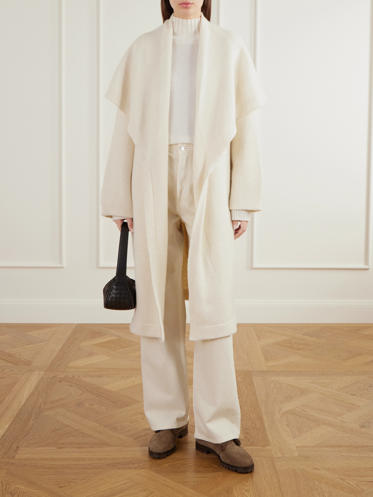 Venn Belted Alpaca And Wool-Blend Knitted Wrap Coat