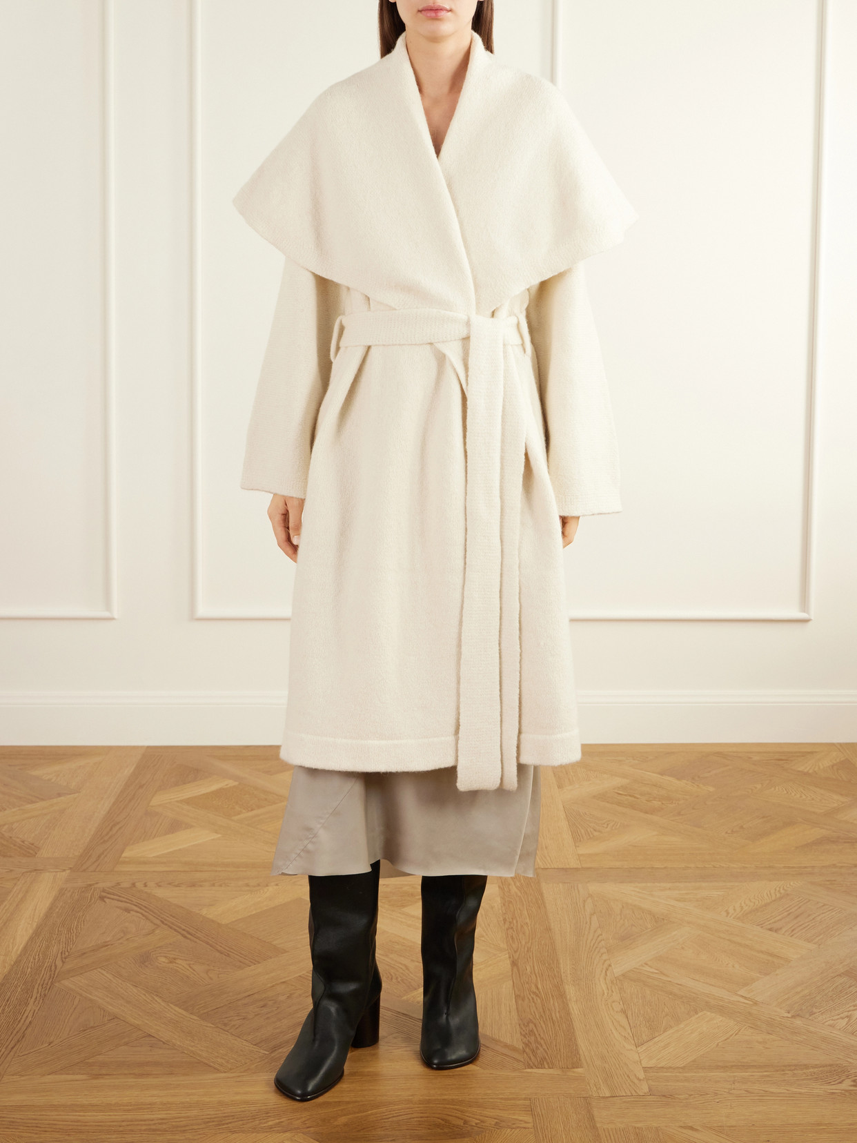 Venn Belted Alpaca And Wool-Blend Knitted Wrap Coat