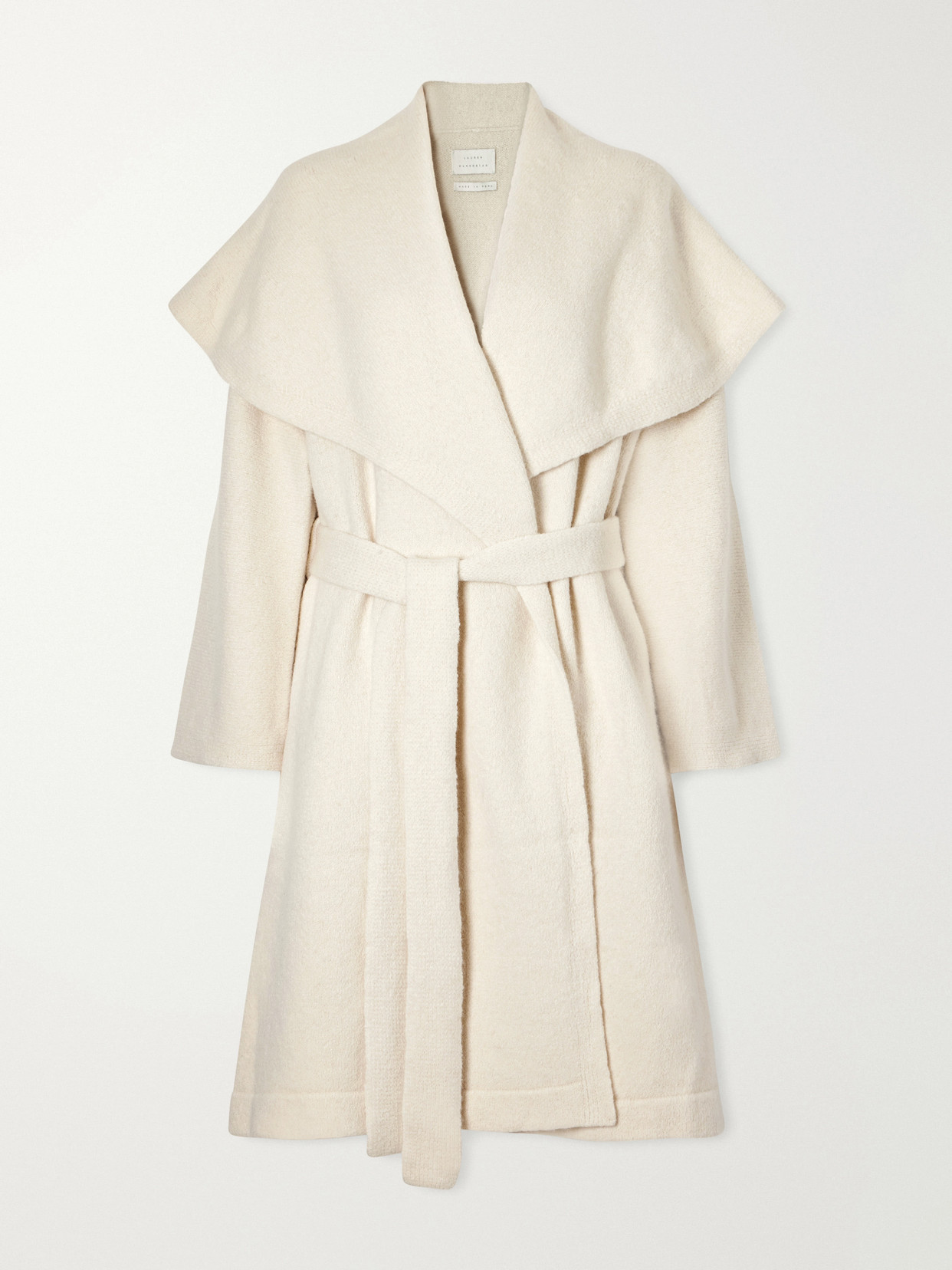 Lauren Manoogian Venn Belted Alpaca And Wool-blend Knitted Wrap Coat In Neutral