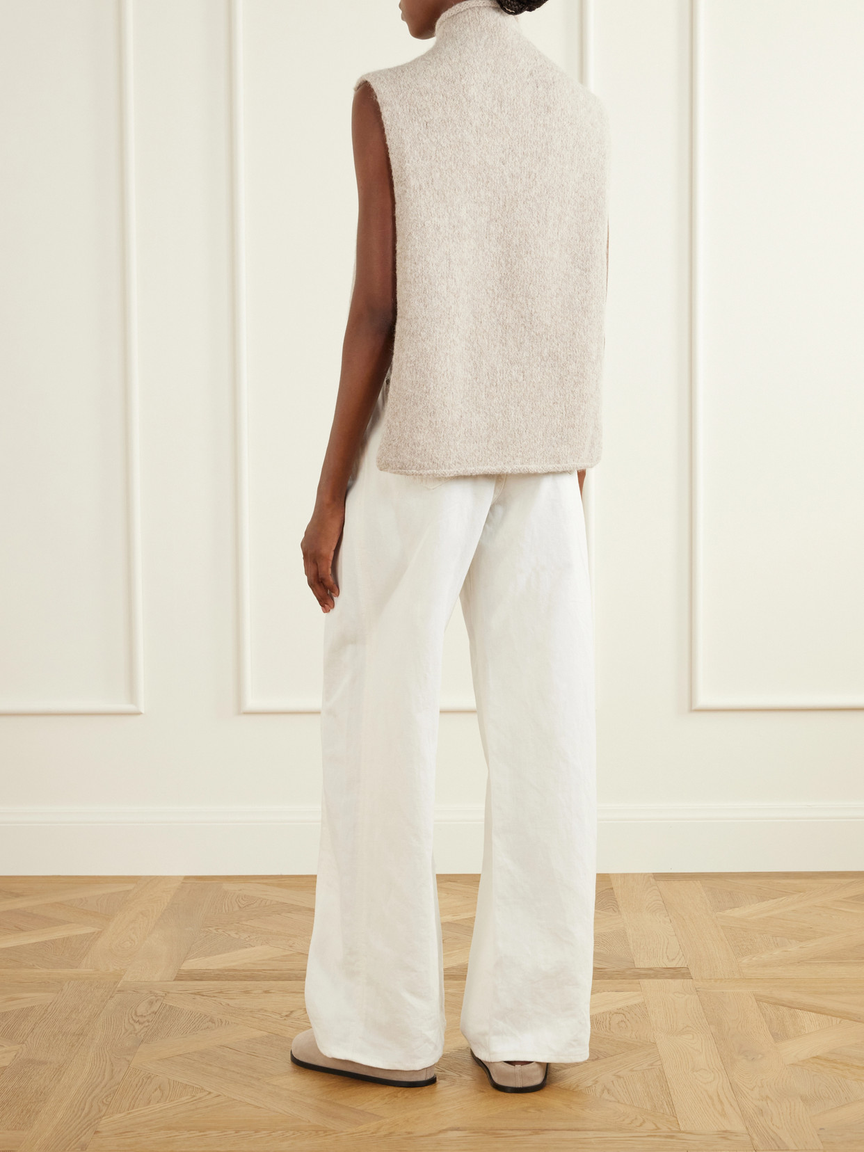 Alpaca-Blend Turtleneck Tank