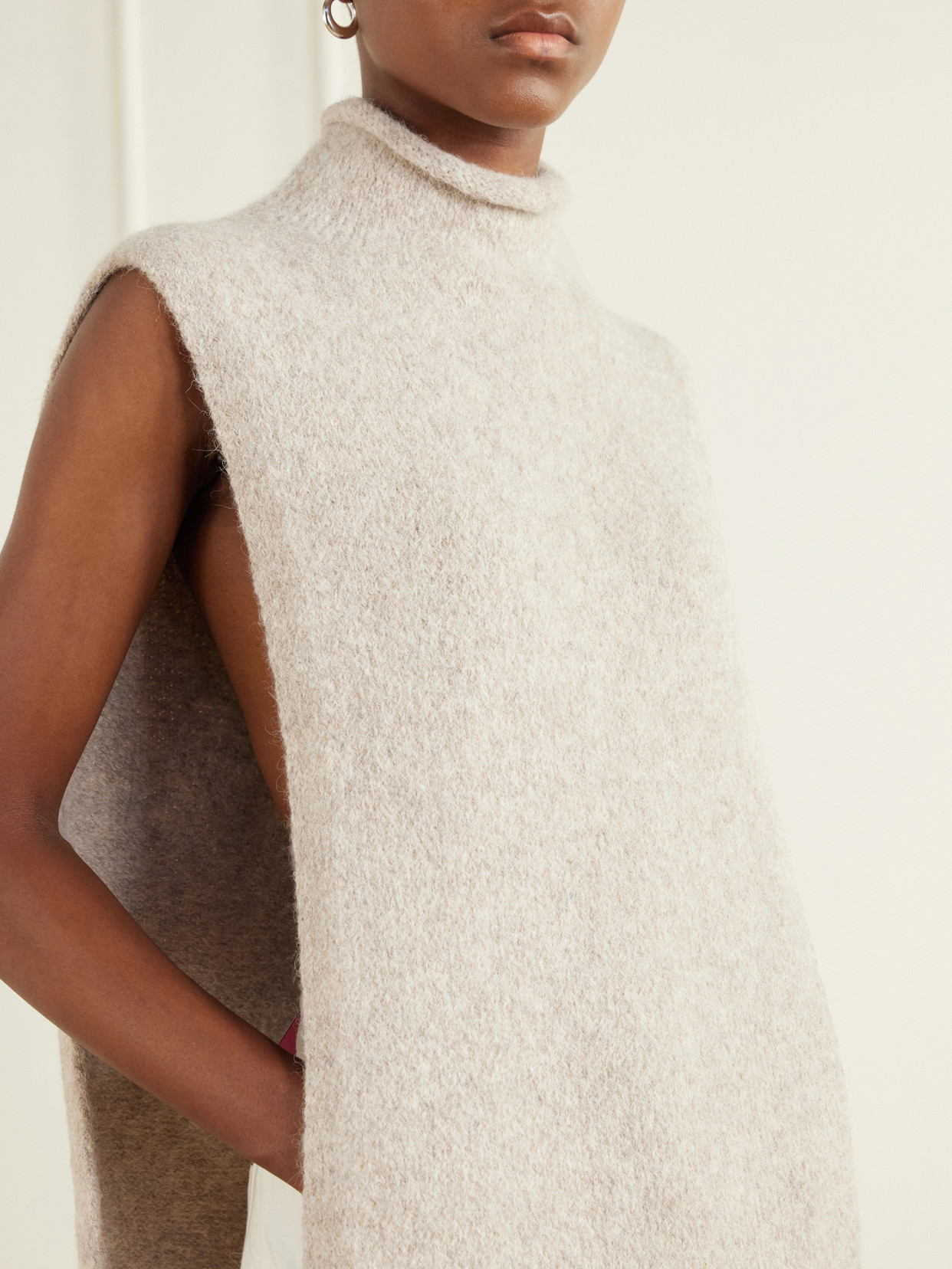 Alpaca-Blend Turtleneck Tank