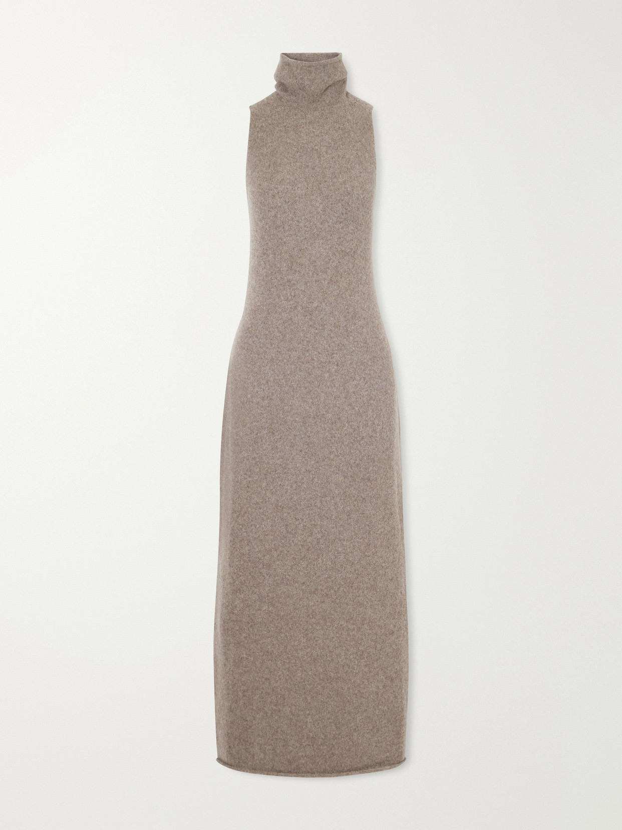 Lauren Manoogian Soft Funnel Alpaca And Cashmere-blend Midi Dress In Brown
