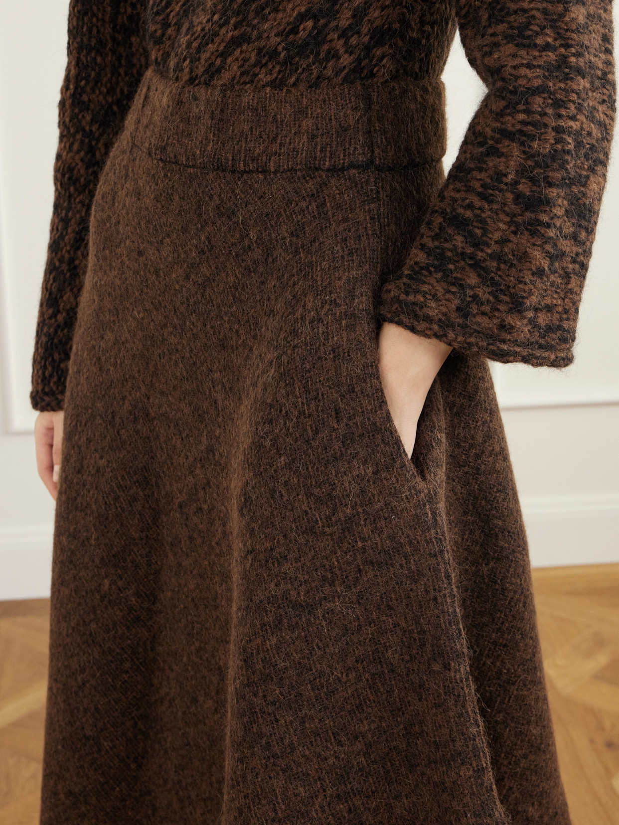 Manta Asymmetric Wool, Alpaca And Cotton-Blend Felt Midi