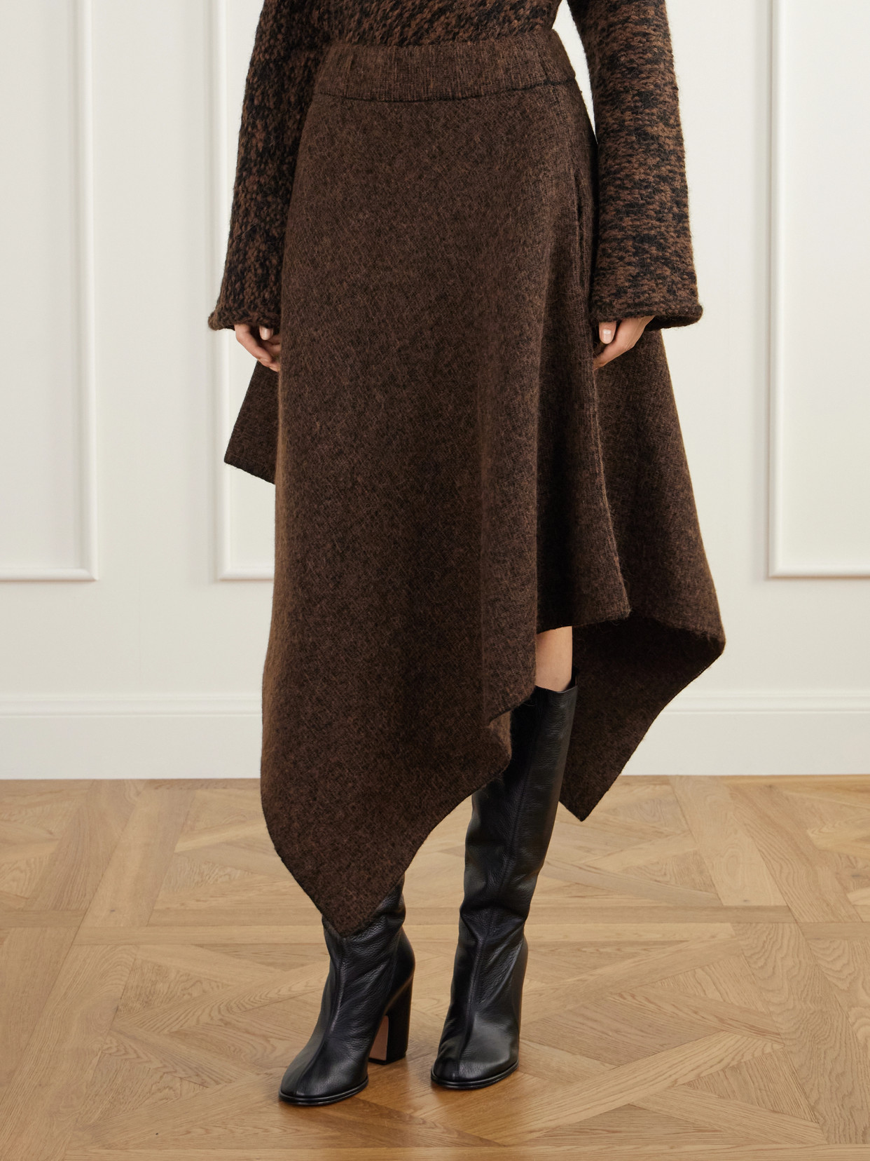 Manta Asymmetric Wool, Alpaca And Cotton-Blend Felt Midi