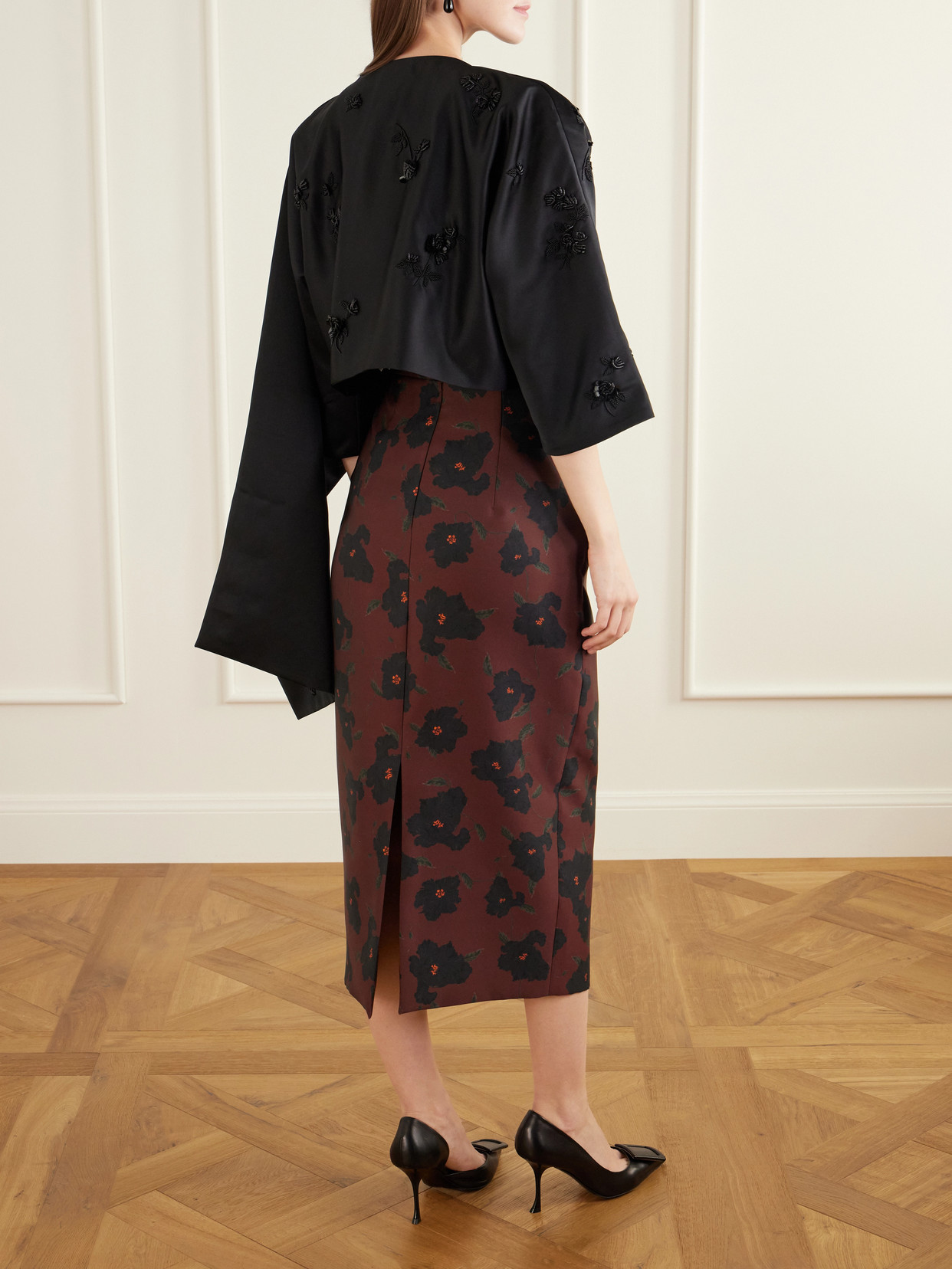 Leo Cropped Embellished Crepe Cape