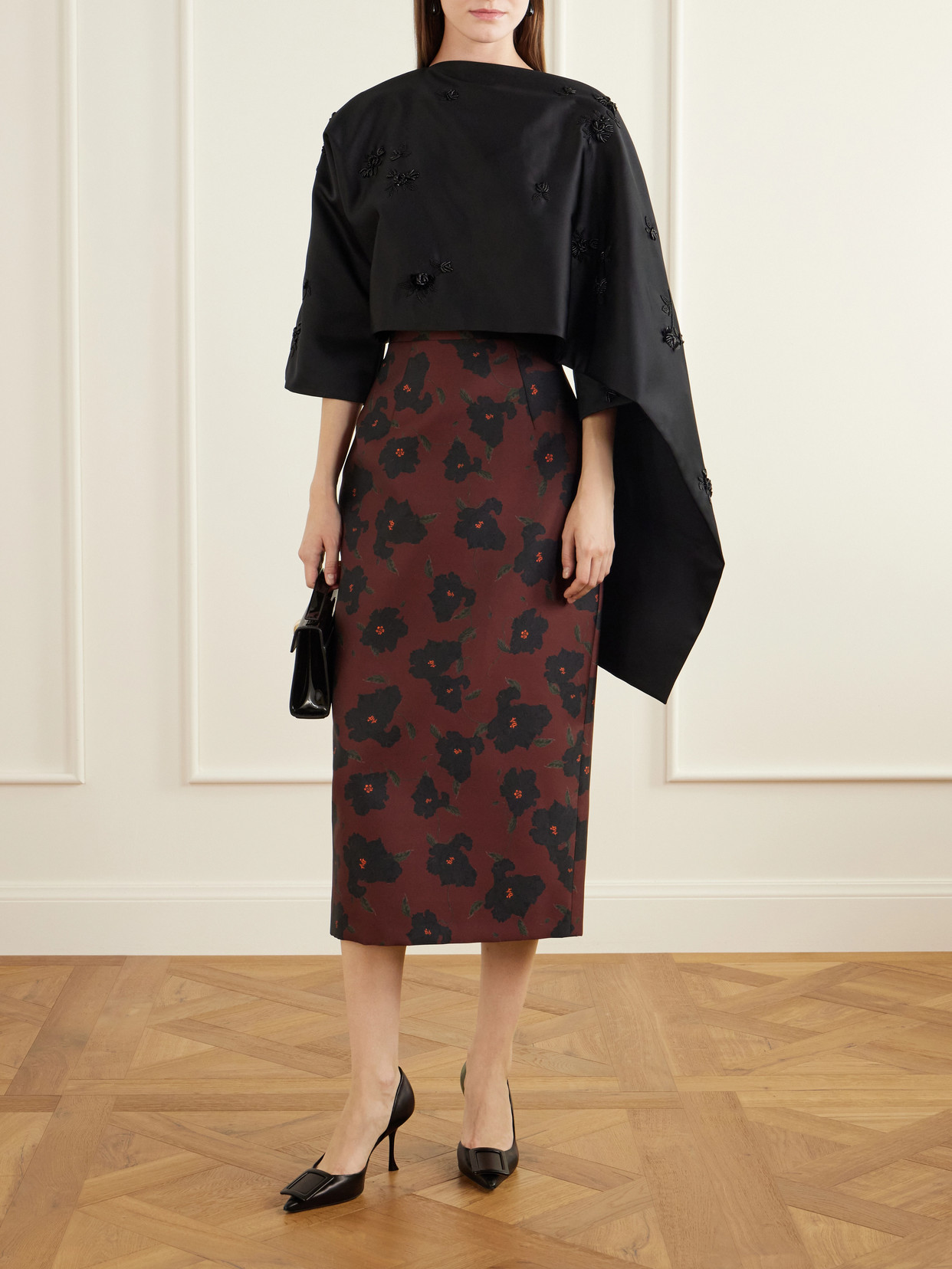 Leo Cropped Embellished Crepe Cape
