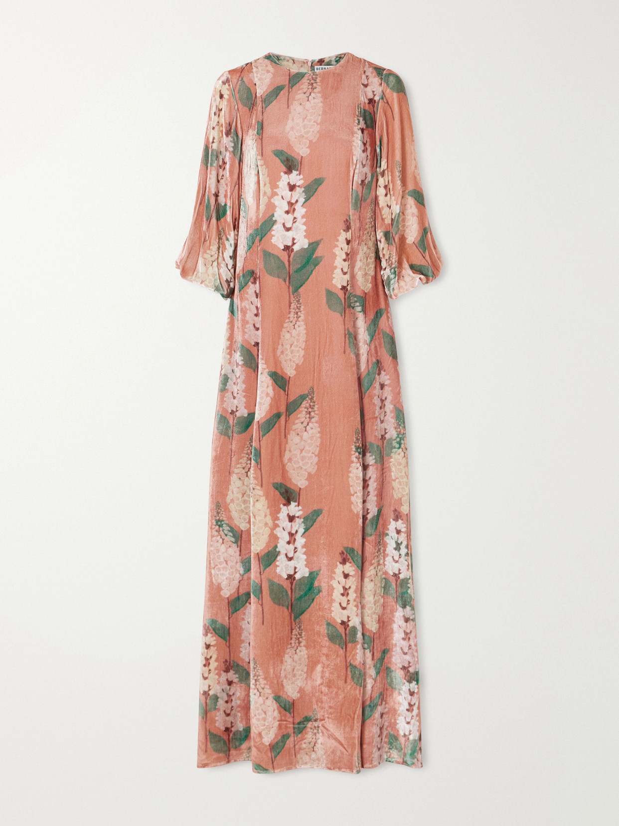 Bernadette Roxette Floral-print Velvet Gown In Purple