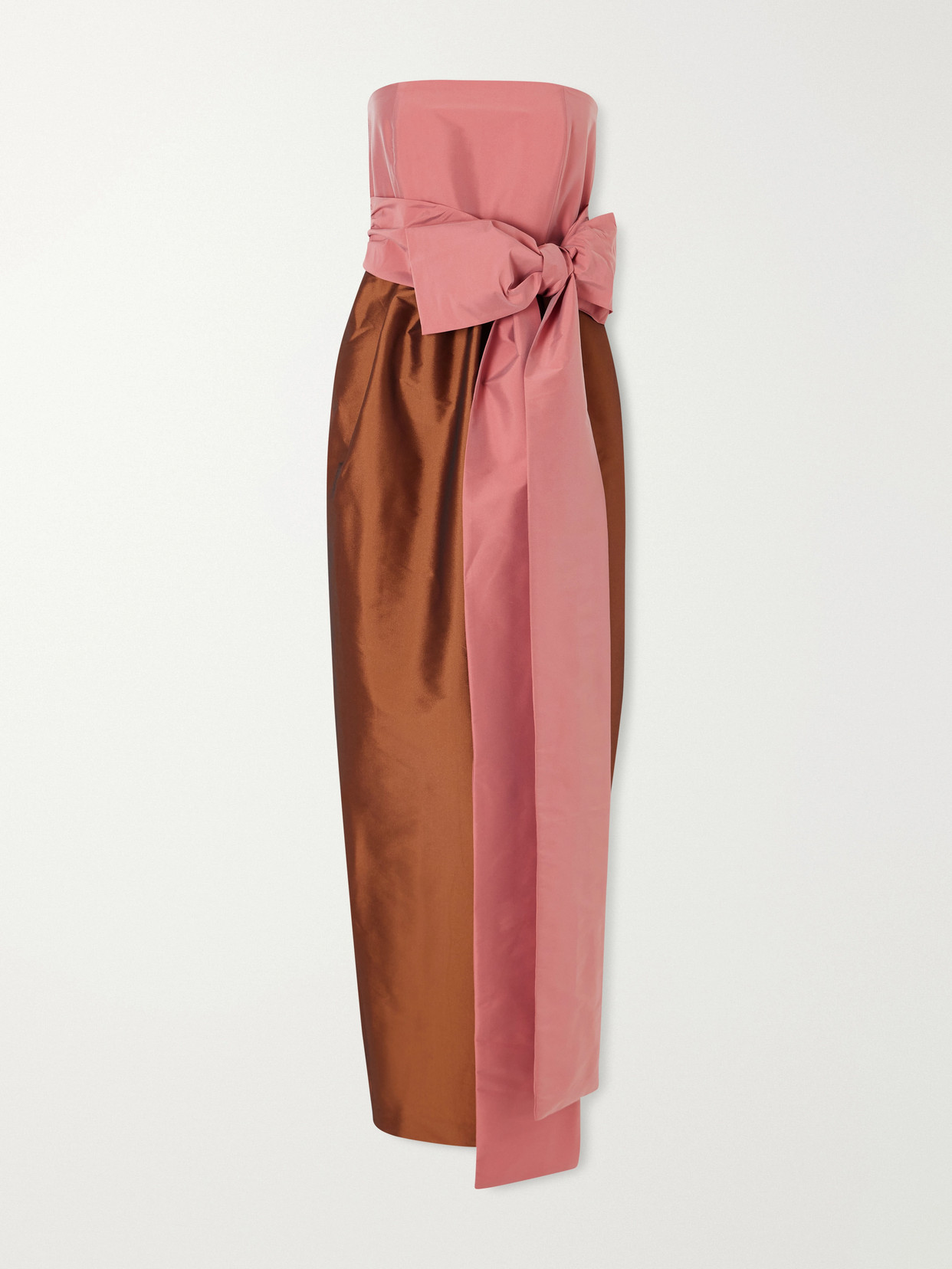 Bernadette Lina Strapless Bow-detailed Taffeta Gown In Multi