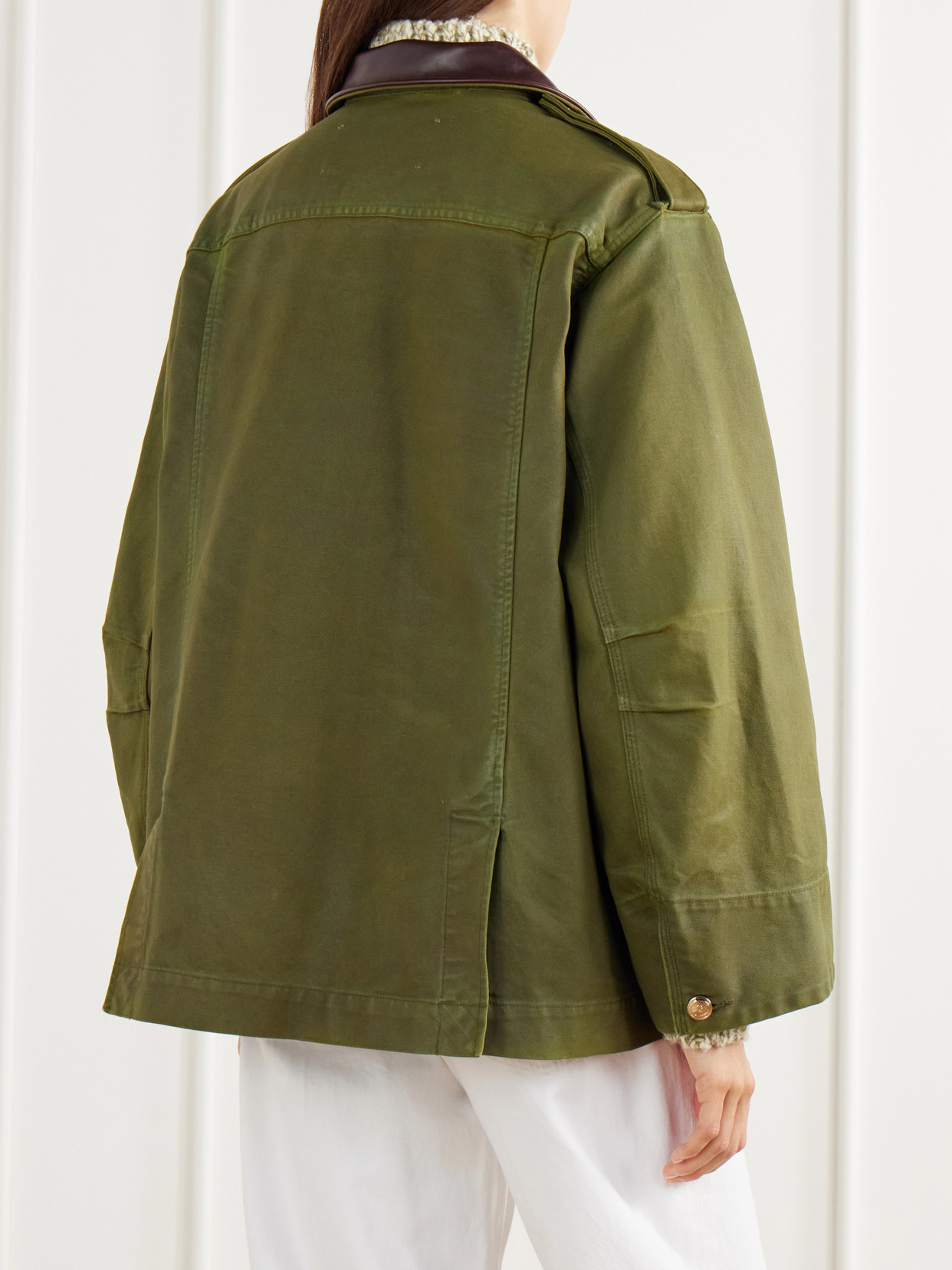 Rùadh - The Ettienne Leather-Trimmed Cotton Duck-Canvas Coat