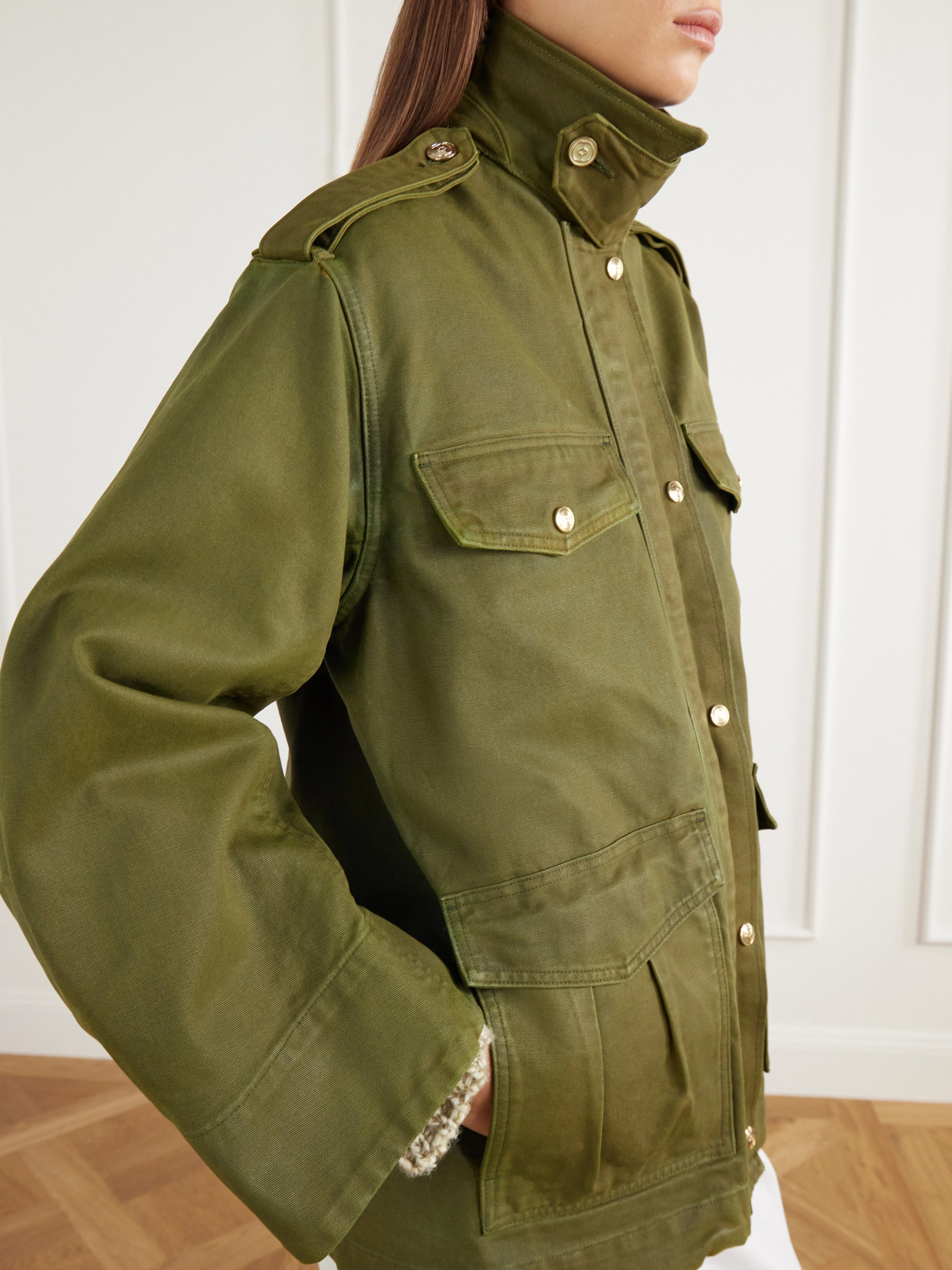 Rùadh - The Ettienne Leather-Trimmed Cotton Duck-Canvas Coat
