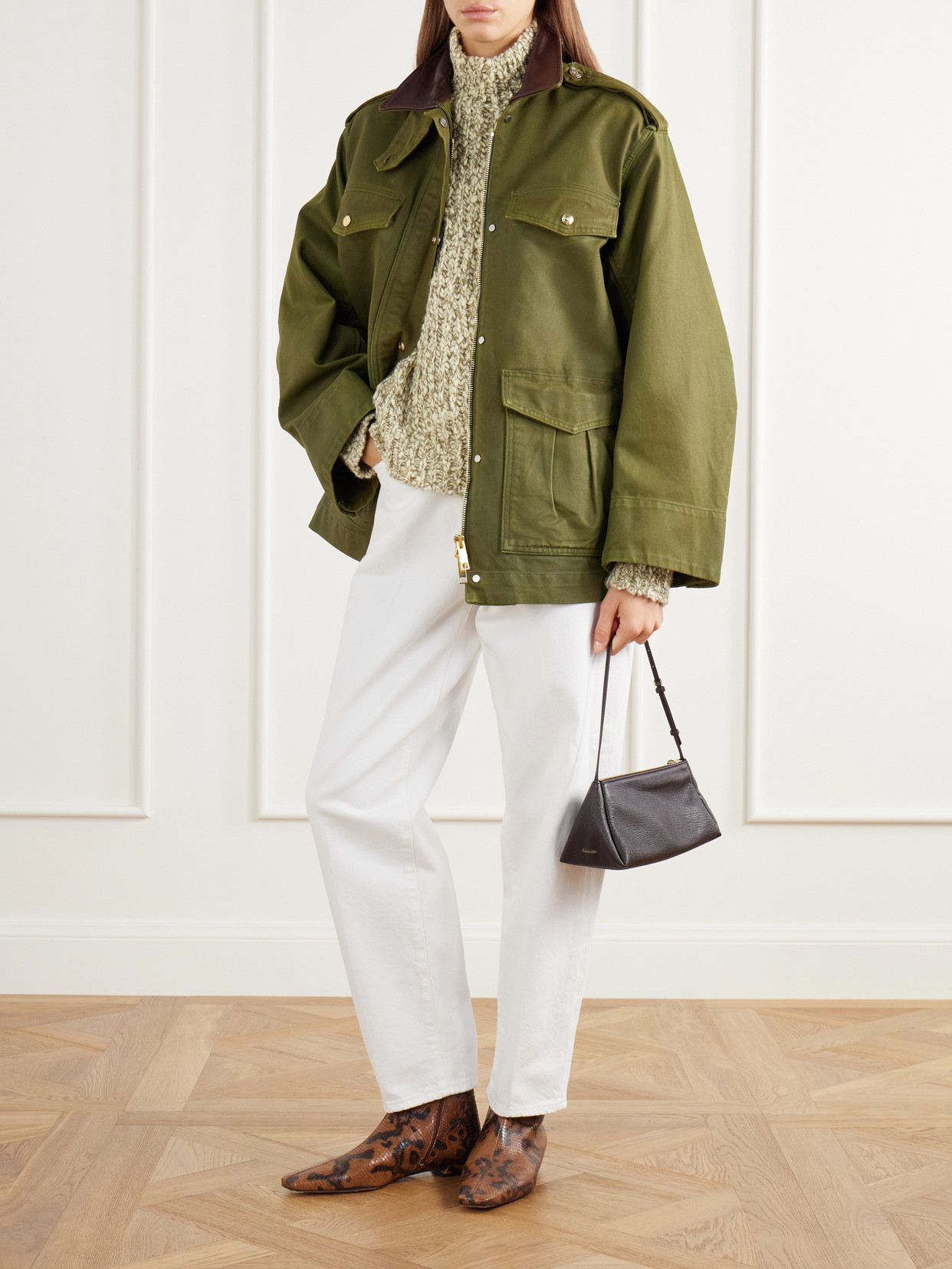 Rùadh - The Ettienne Leather-Trimmed Cotton Duck-Canvas Coat