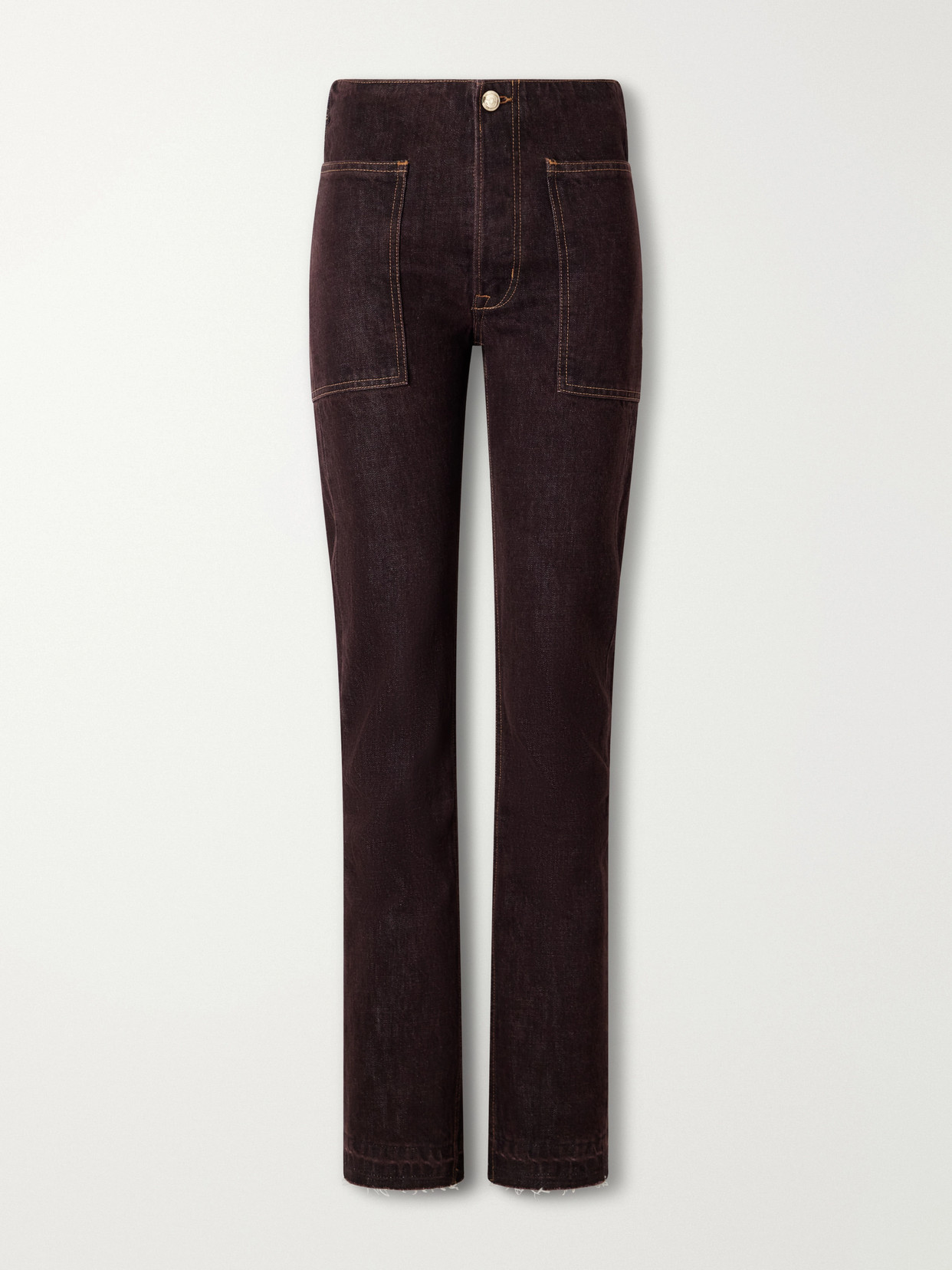 Rùadh - The Bèbè Frayed Mid-Rise Straight-Leg Jeans
