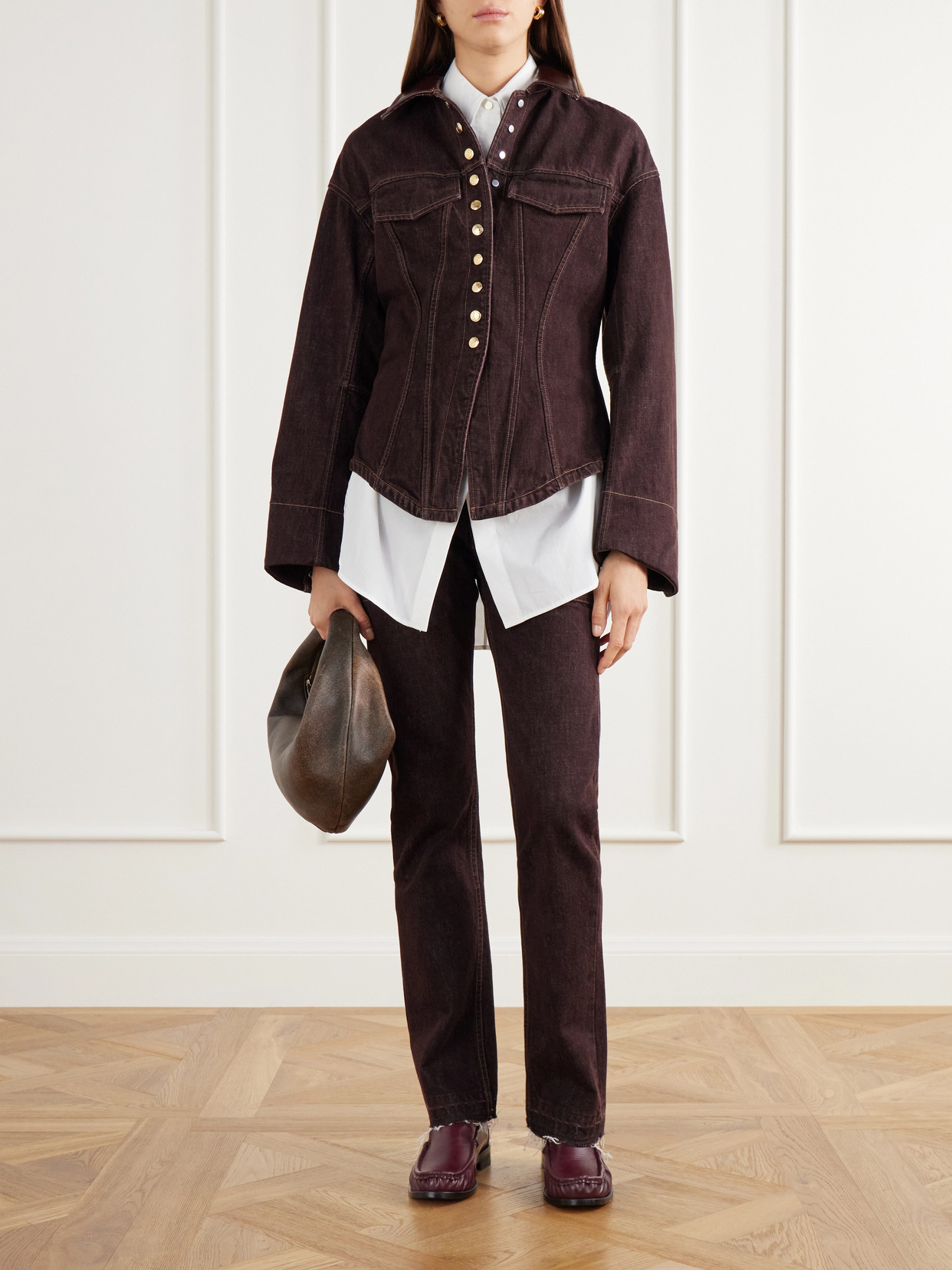 Rùadh - The Bèbè Frayed Mid-Rise Straight-Leg Jeans