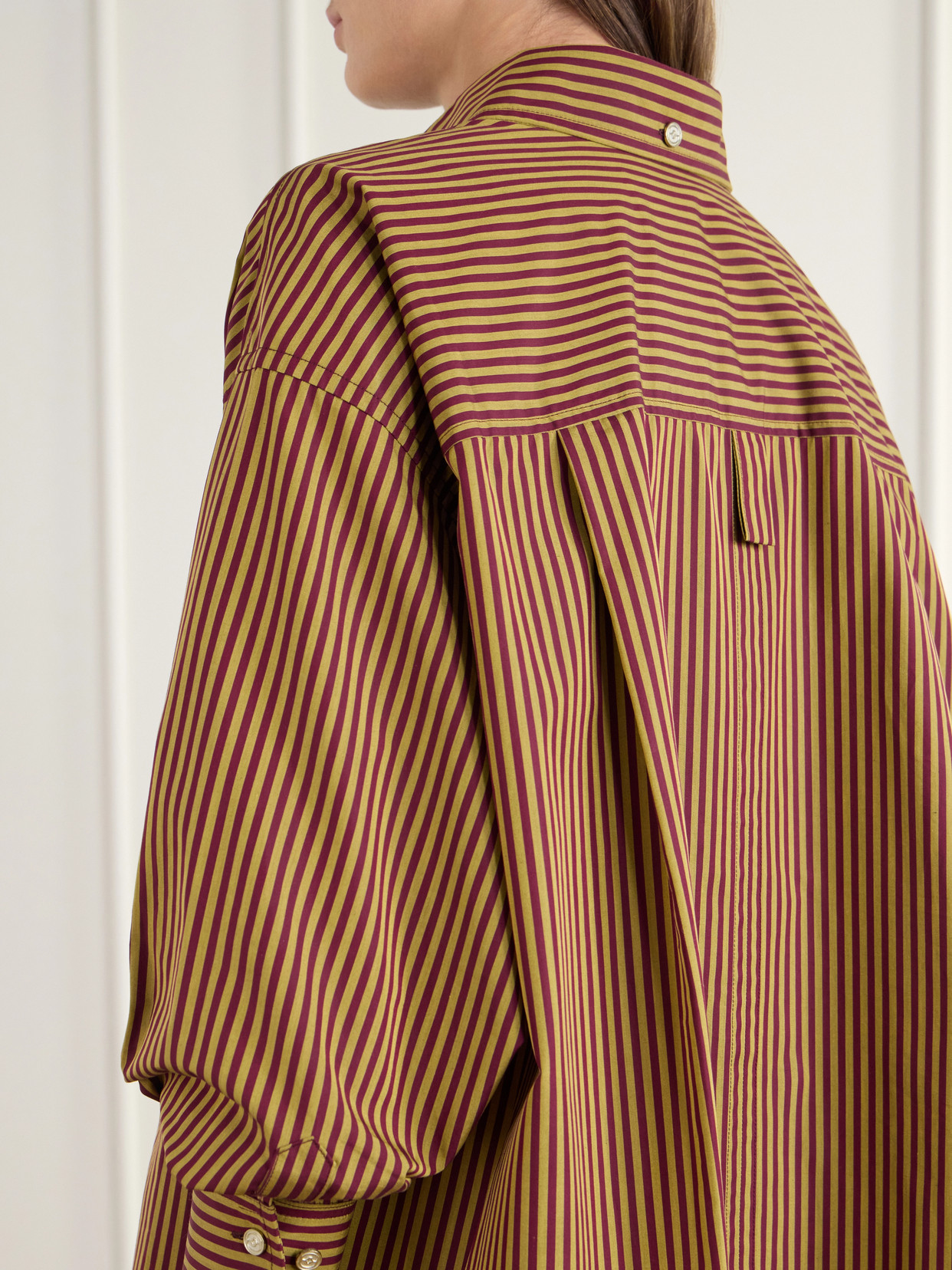 Rùadh - Dune Tie-Detail Logo-Embroidered Striped Cotton-Poplin Shirt
