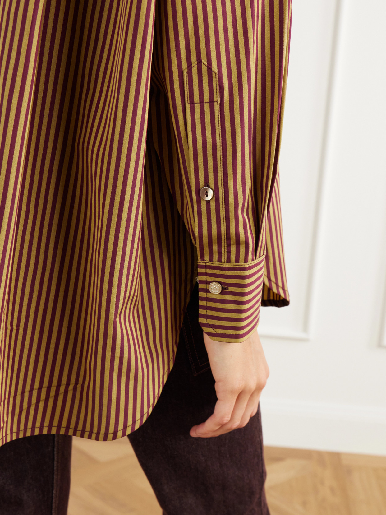 Rùadh - Dune Tie-Detail Logo-Embroidered Striped Cotton-Poplin Shirt