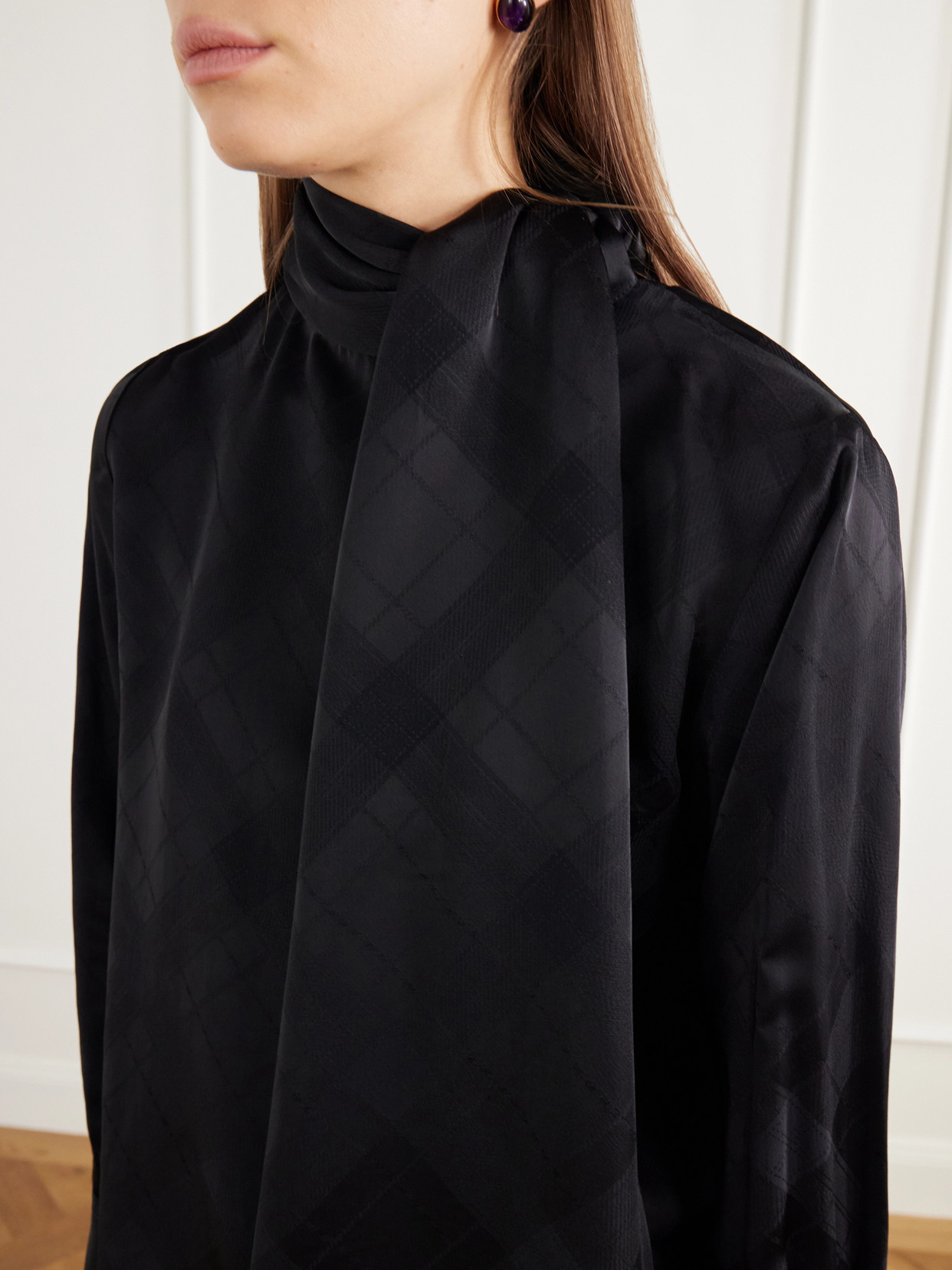 Rùadh - The Luss Tie-Detailed Checked Blouse