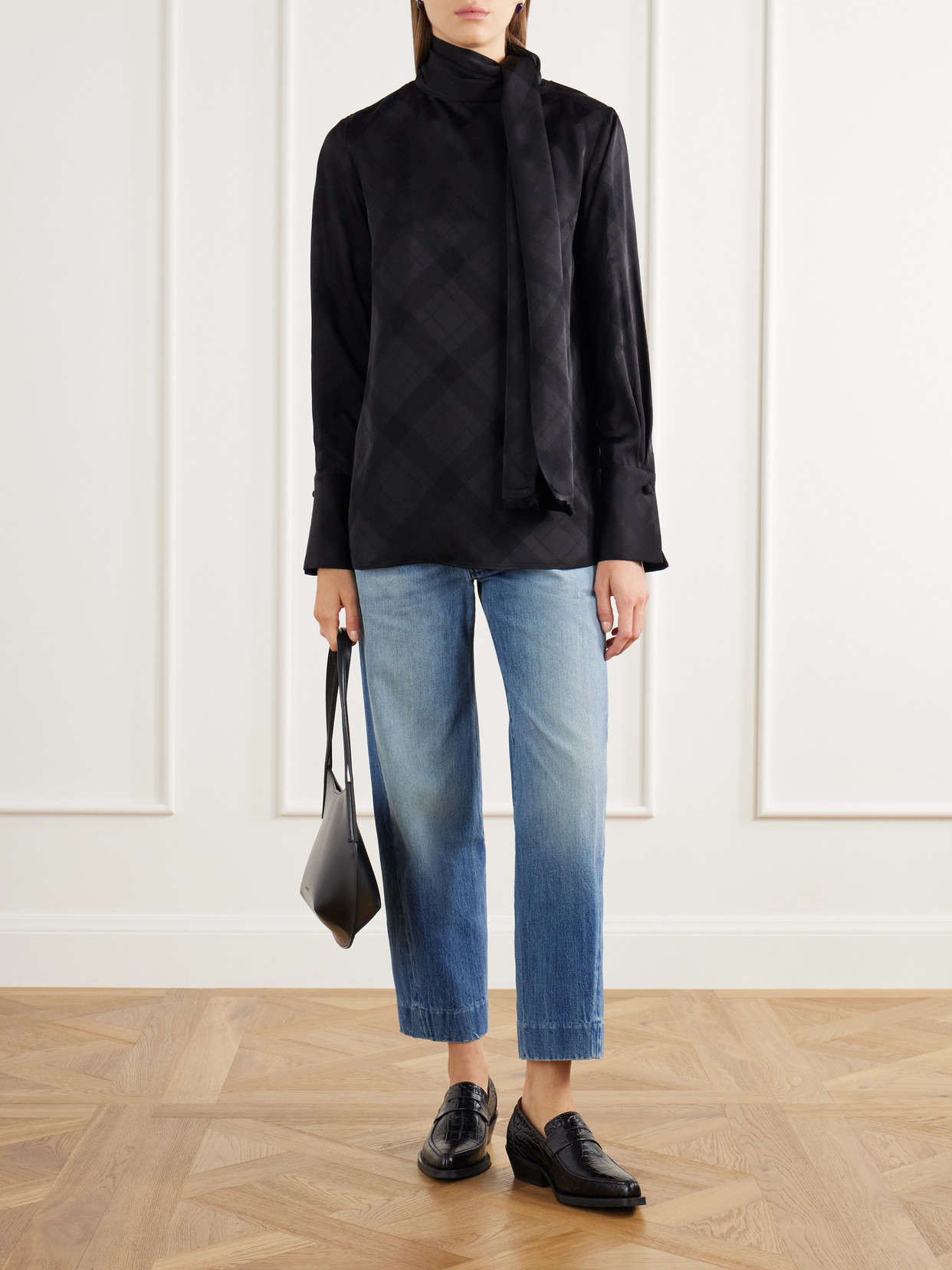 Rùadh - The Luss Tie-Detailed Checked Blouse