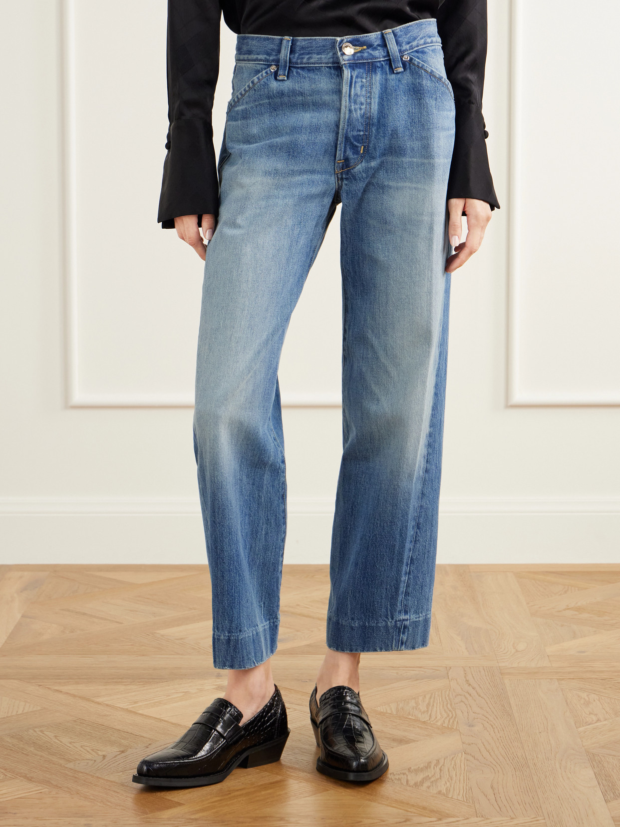 Rùadh - The Bijou Cropped Recycled Low-Rise Straight-Leg Jeans