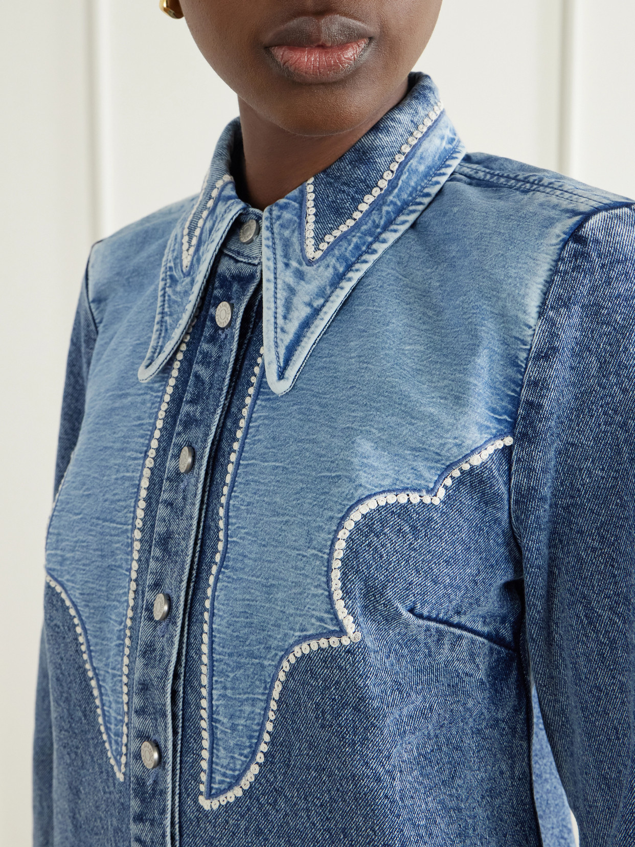 Alémais - Jesse Embroidered Denim Shirt