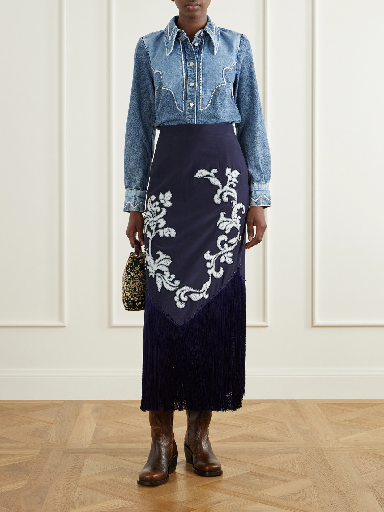 Alémais - Jesse Embroidered Denim Shirt
