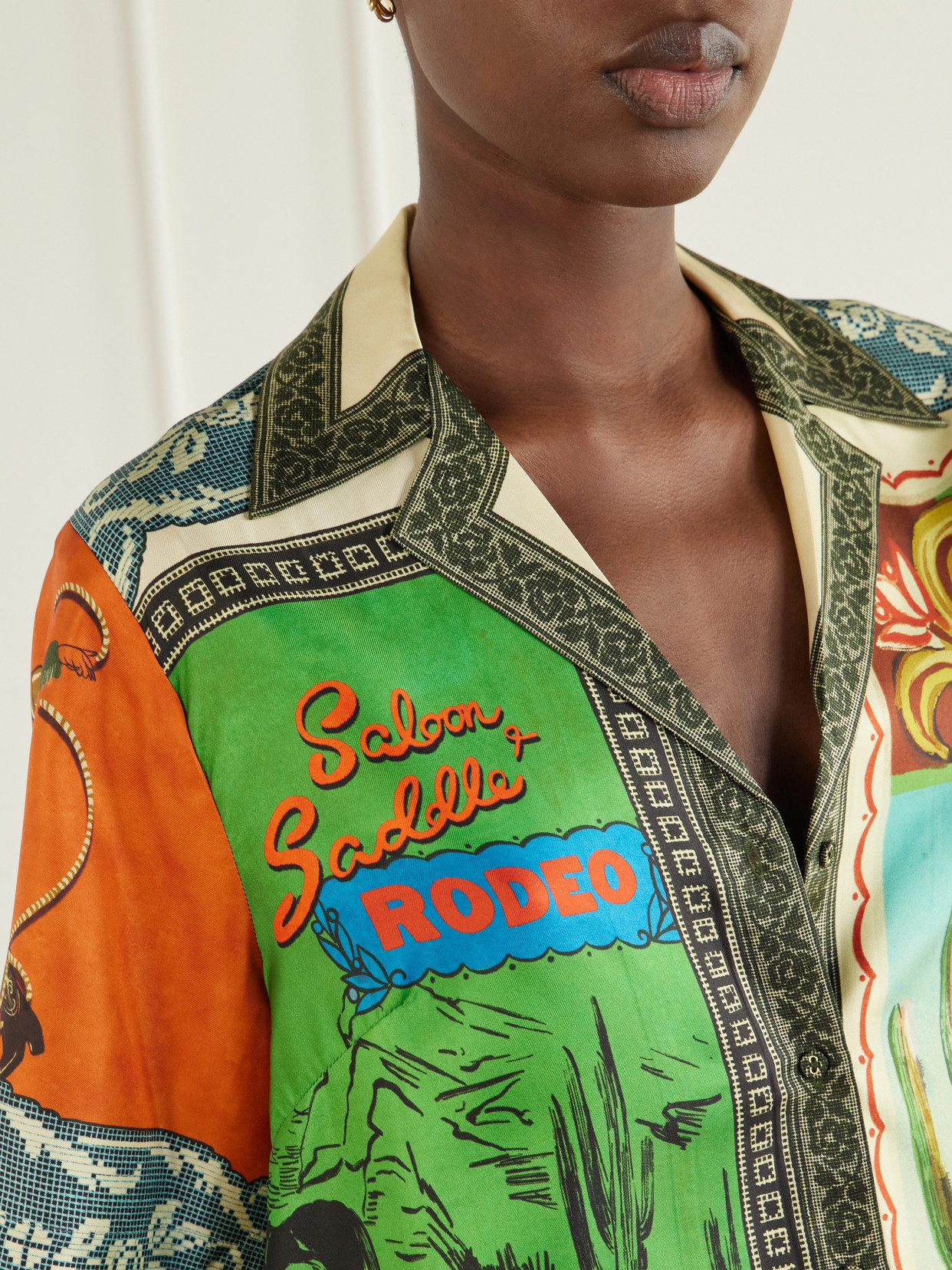 Alémais - Ace Printed Silk-Twill Shirt