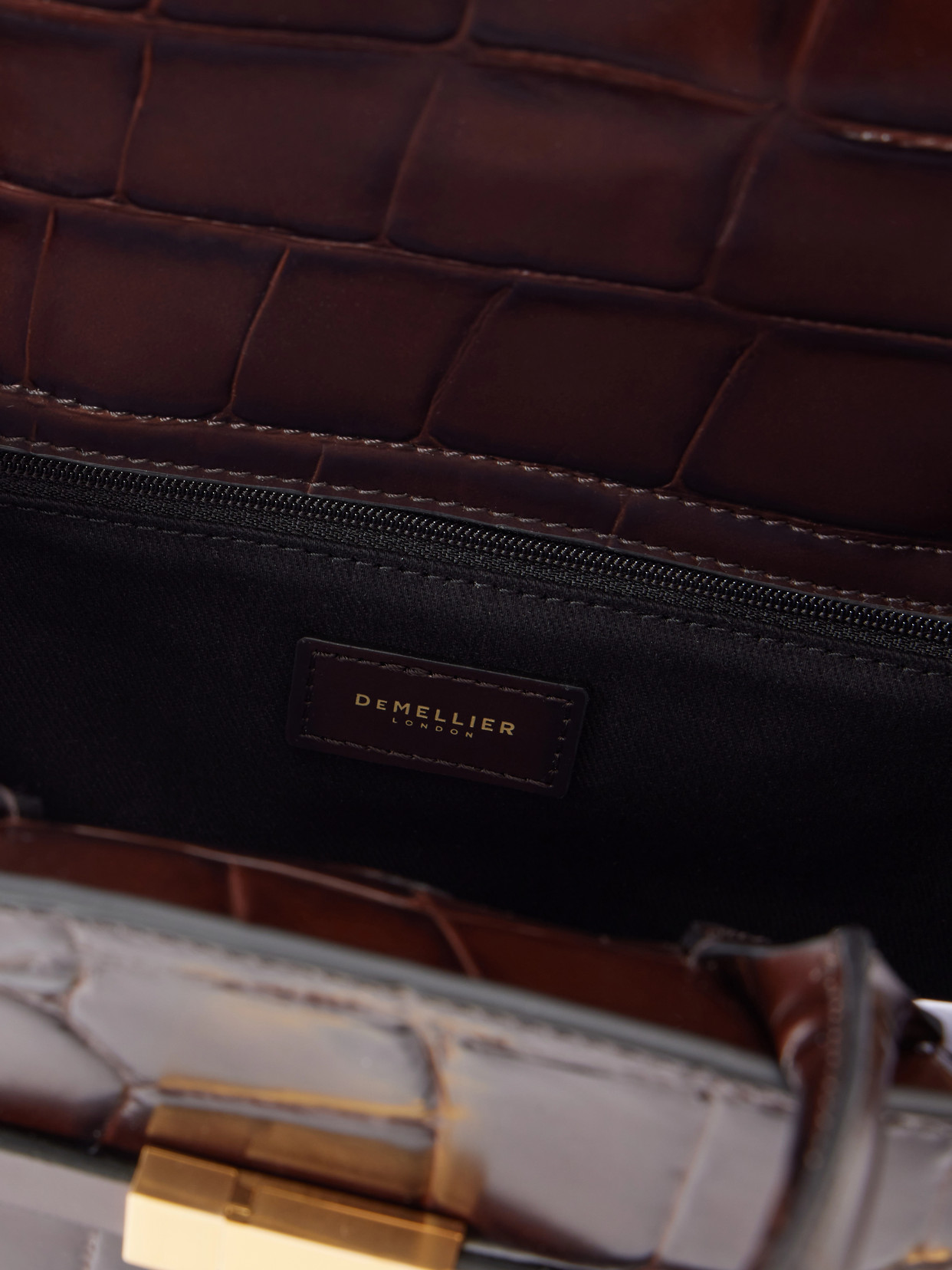 The Midi Hudson Crocodile-Effect Leather Tote