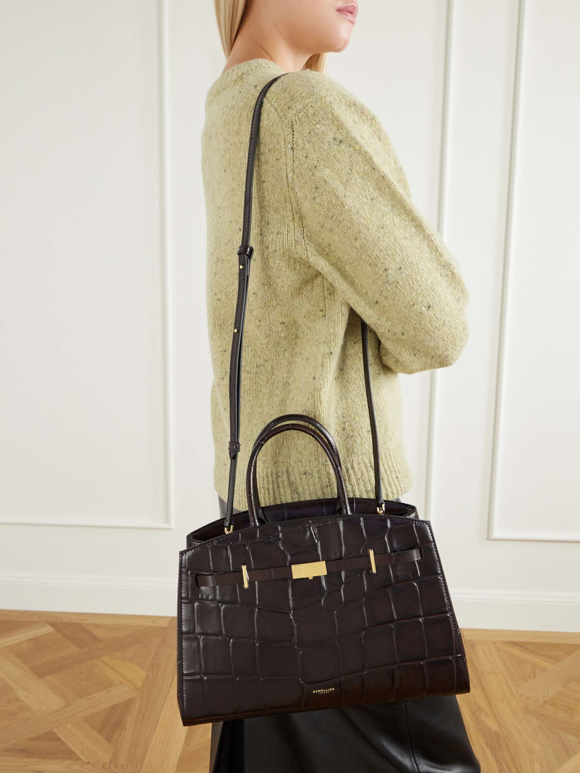 DEMELLIER The Midi Hudson crocodile-effect leather tote | NET-A-PORTER