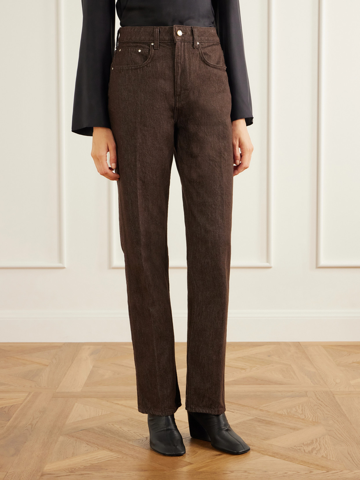 Noon Organic High-Rise Straight-Leg Jeans