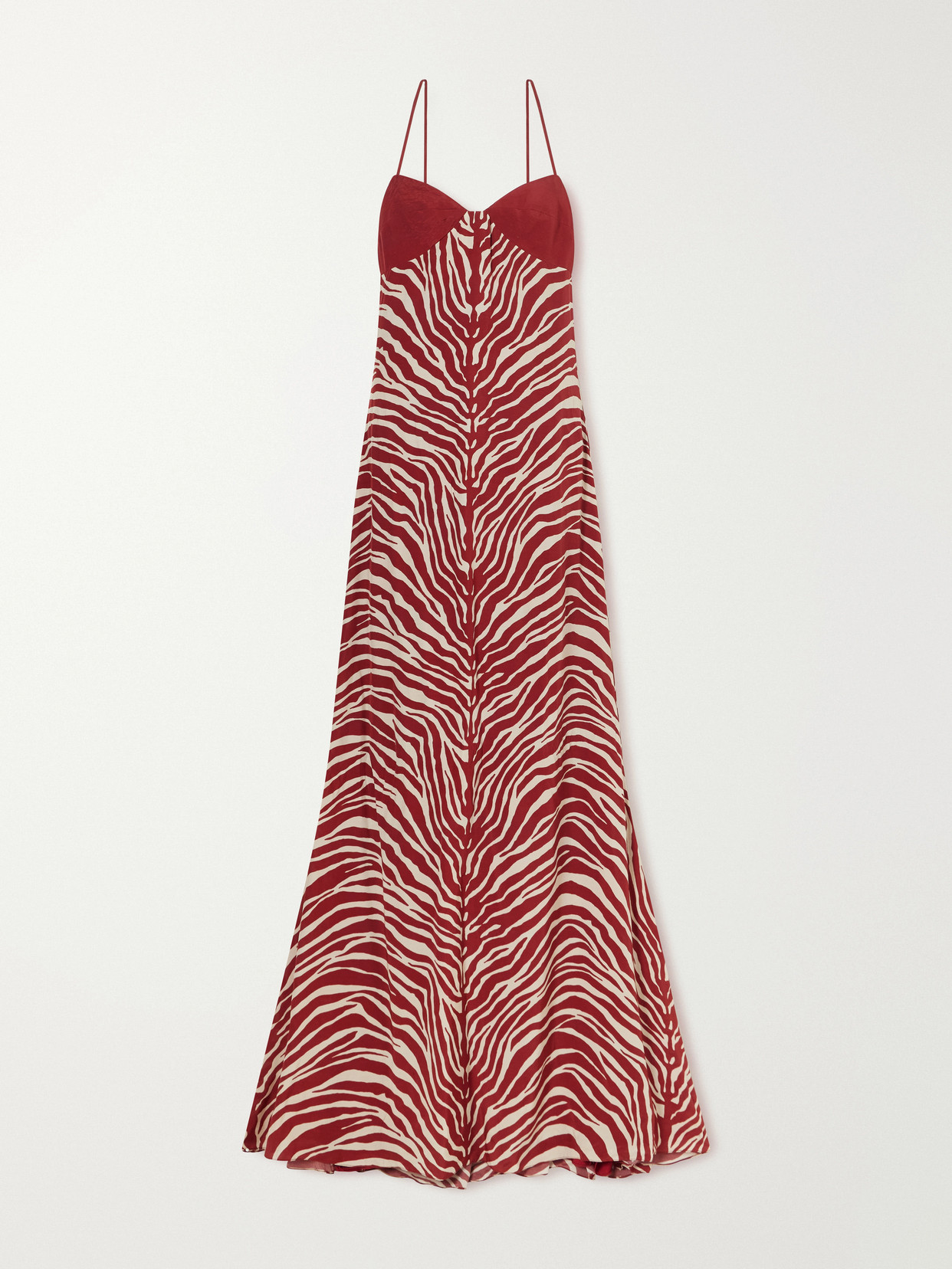 Cala De La Cruz Pontevedra Zebra-print Jersey Maxi Dress In Red