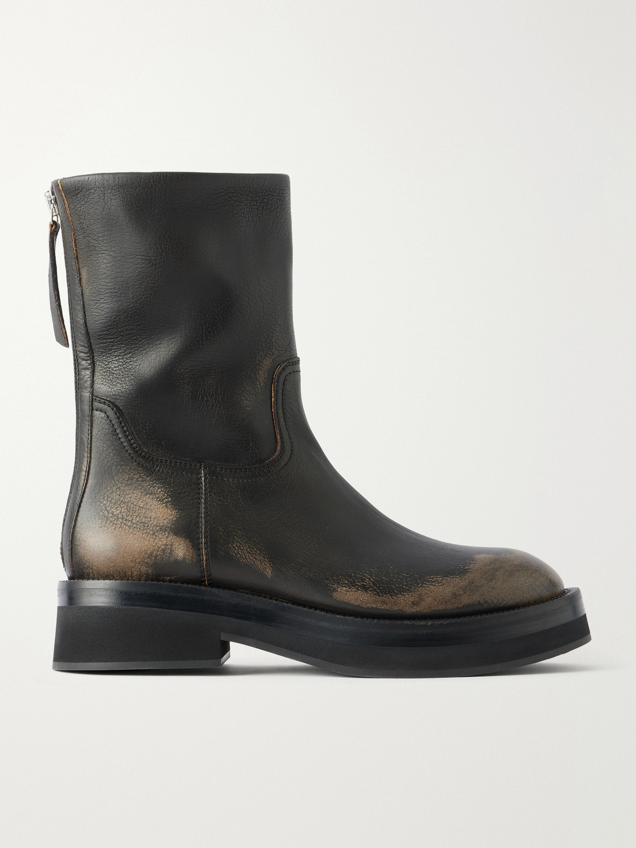 Paris Texas Napa 20 Distressed Leather Ankle Boots In Black